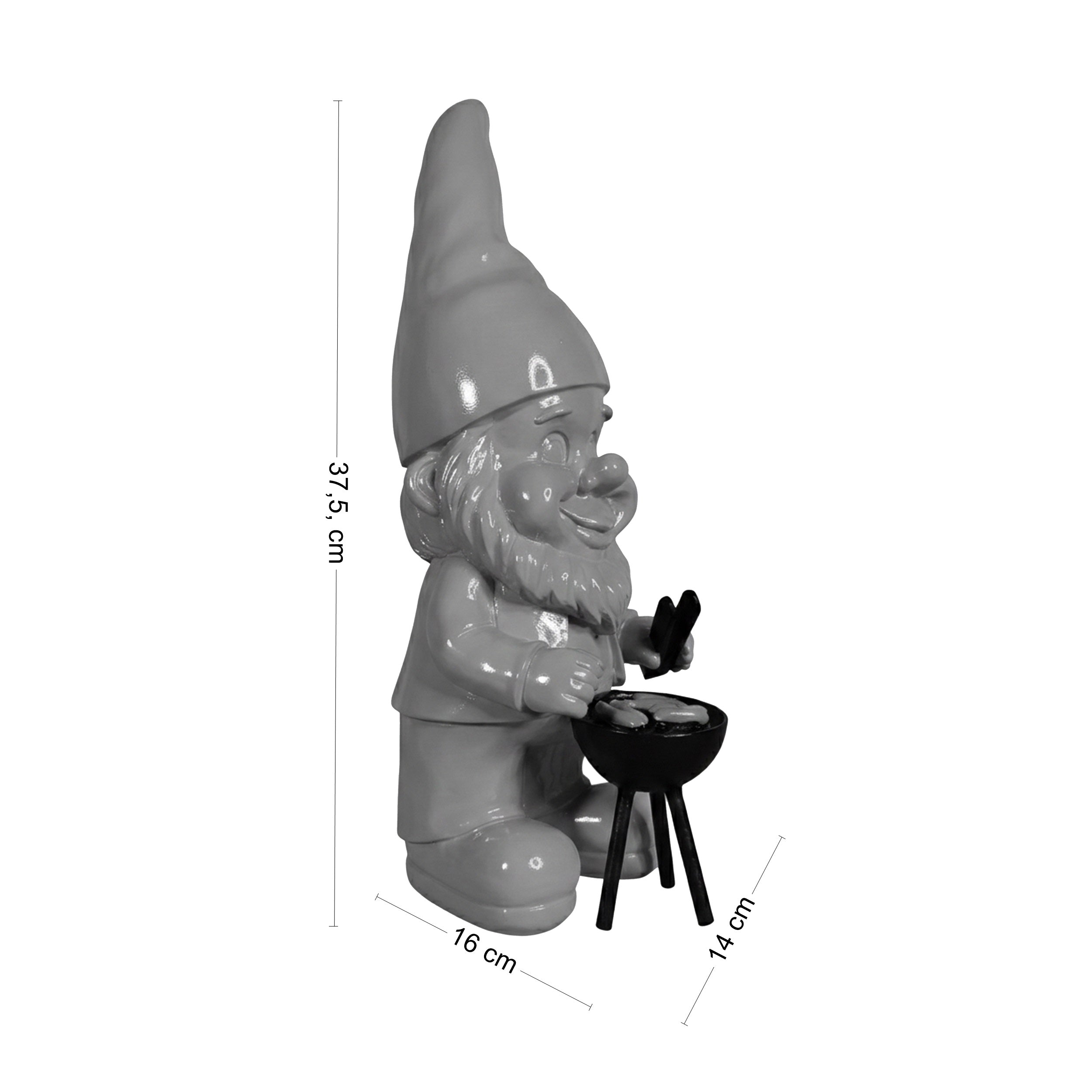 Gartenzwerg am Grill -GartenPoser- Zwerg Deko in Pastell Hochglanz 2 Größen 6 Farben (GrillPoser)