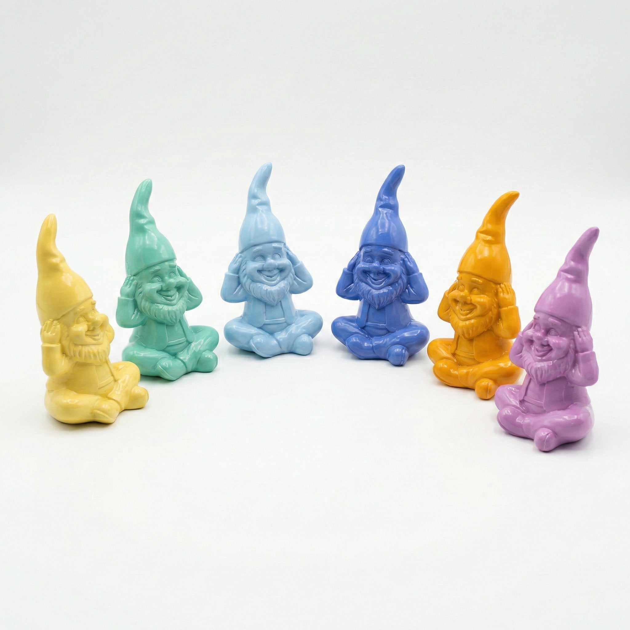 Gartenzwerg nichts hören -GartenPoser- Zwerg Deko in Pastell Hochglanz 2 Größen 6 Farben (EarPoser)