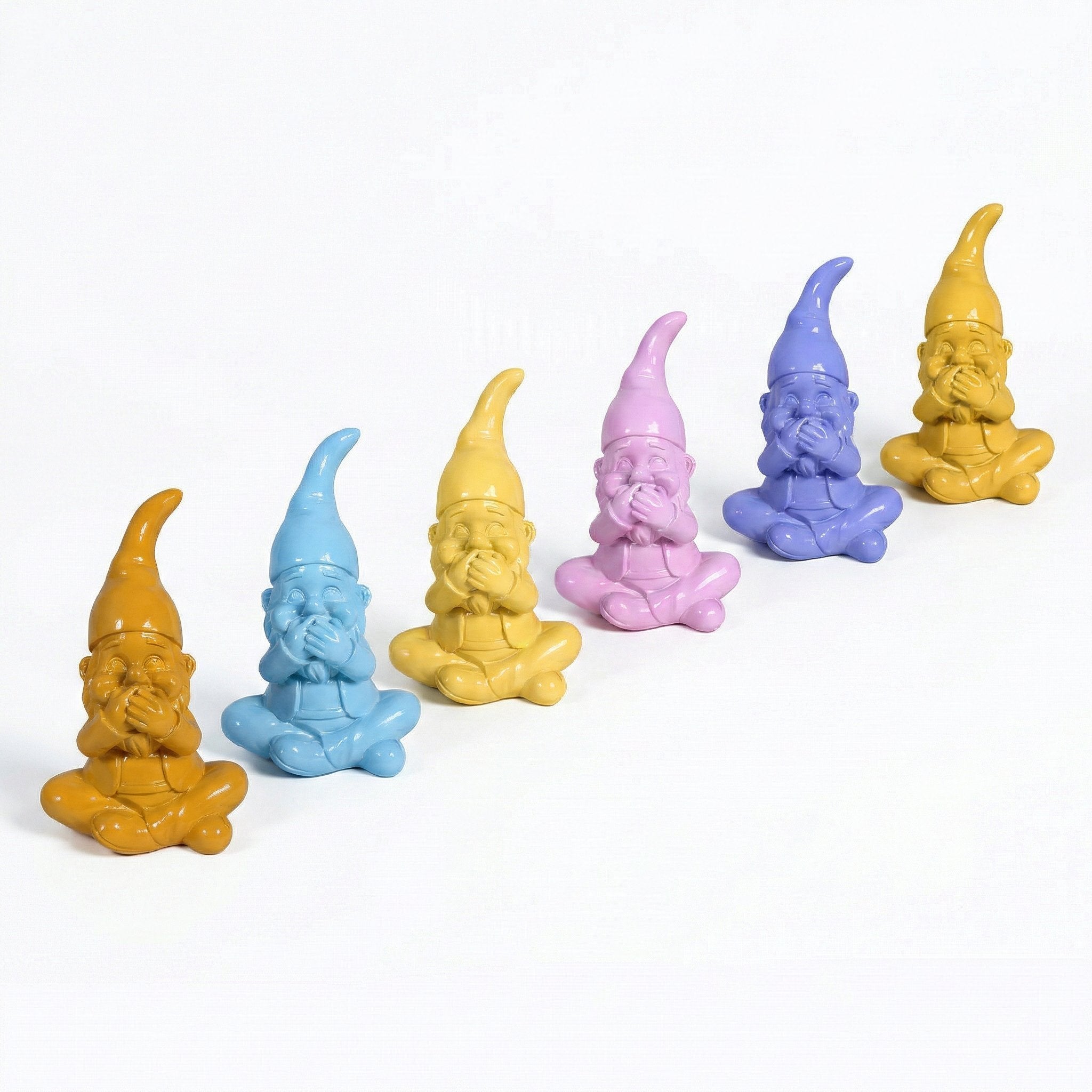 Gartenzwerg nichts sagen -GartenPoser- Zwerg Deko in Pastell Hochglanz 2 Größen 6 Farben (MutePoser)
