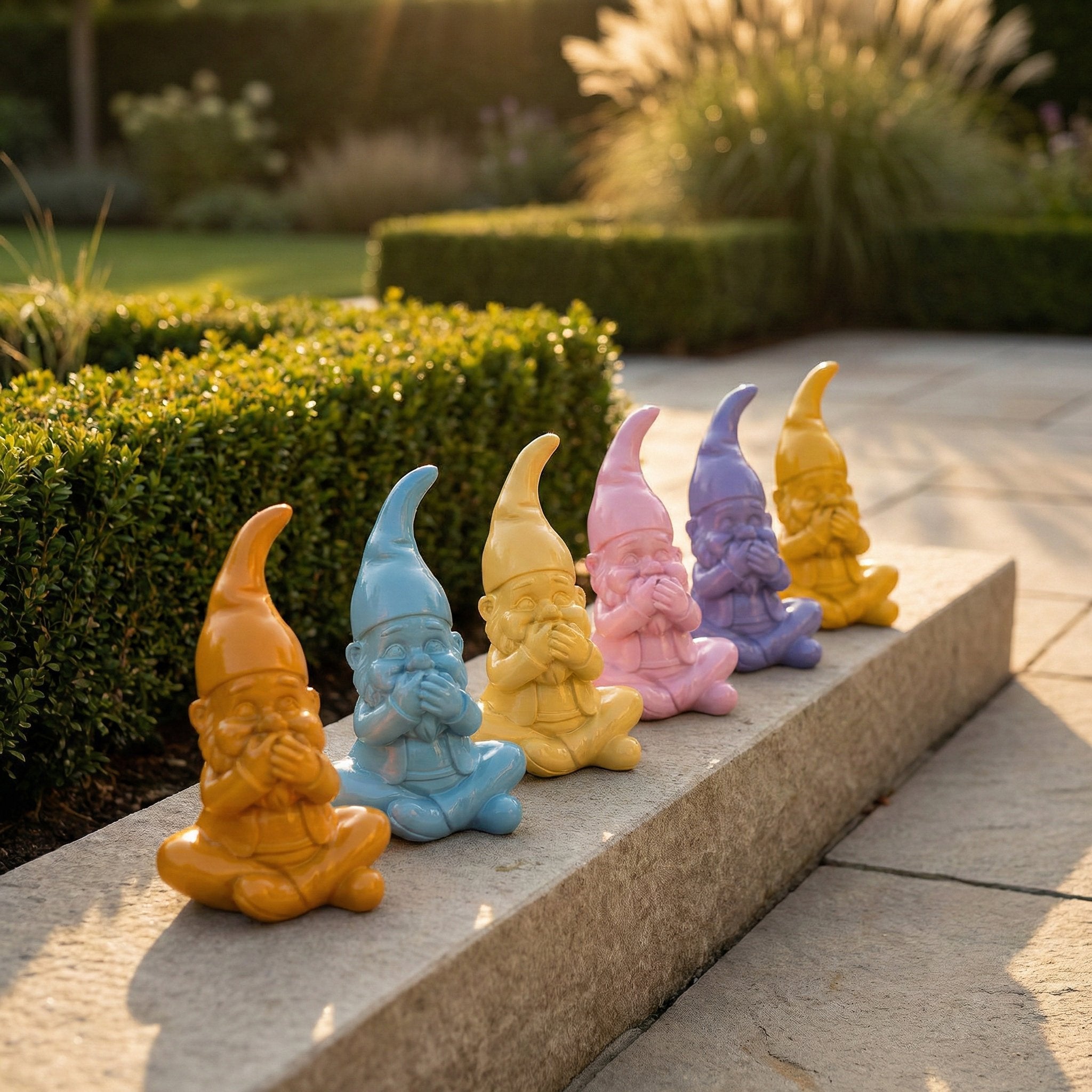 Gartenzwerg nichts sagen -GartenPoser- Zwerg Deko in Pastell Hochglanz 2 Größen 6 Farben (MutePoser)