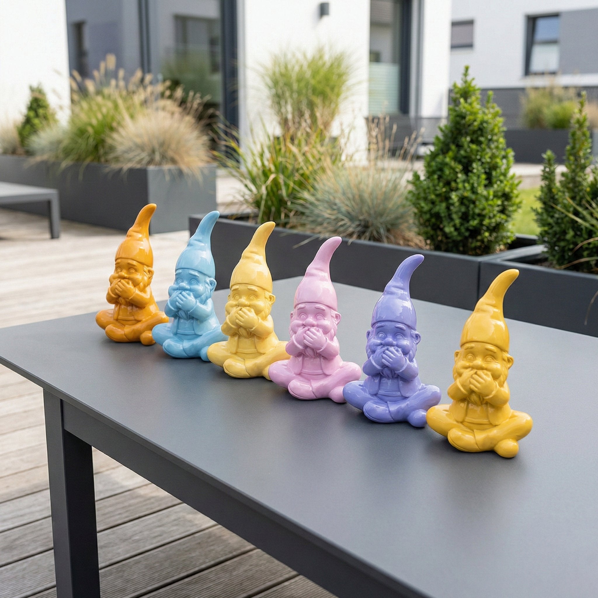 Gartenzwerg nichts sagen -GartenPoser- Zwerg Deko in Pastell Hochglanz 2 Größen 6 Farben (MutePoser)