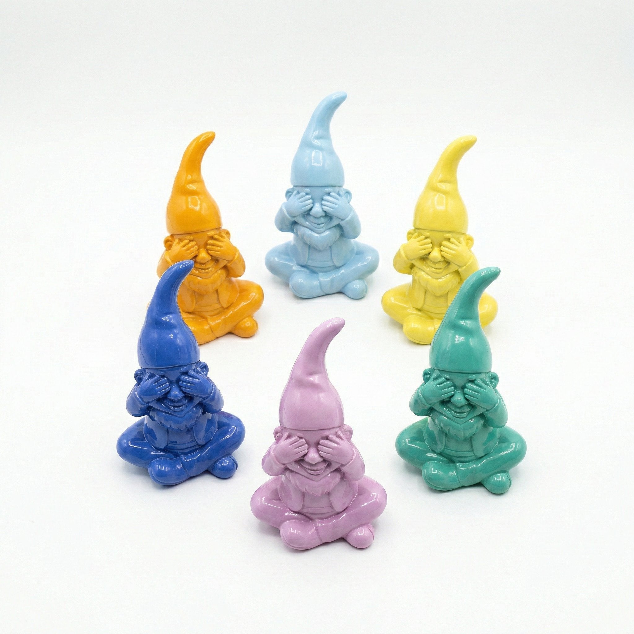Gartenzwerg nichts sehen -GartenPoser- Zwerg Deko in Pastell Hochglanz 2 Größen 6 Farben (BlindPoser)