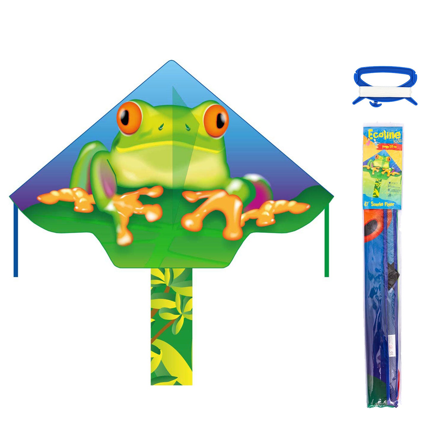 Kinderdrachen Einleiner Drachen HQ Simple Flyer Froggy 120 cm Flugdrache