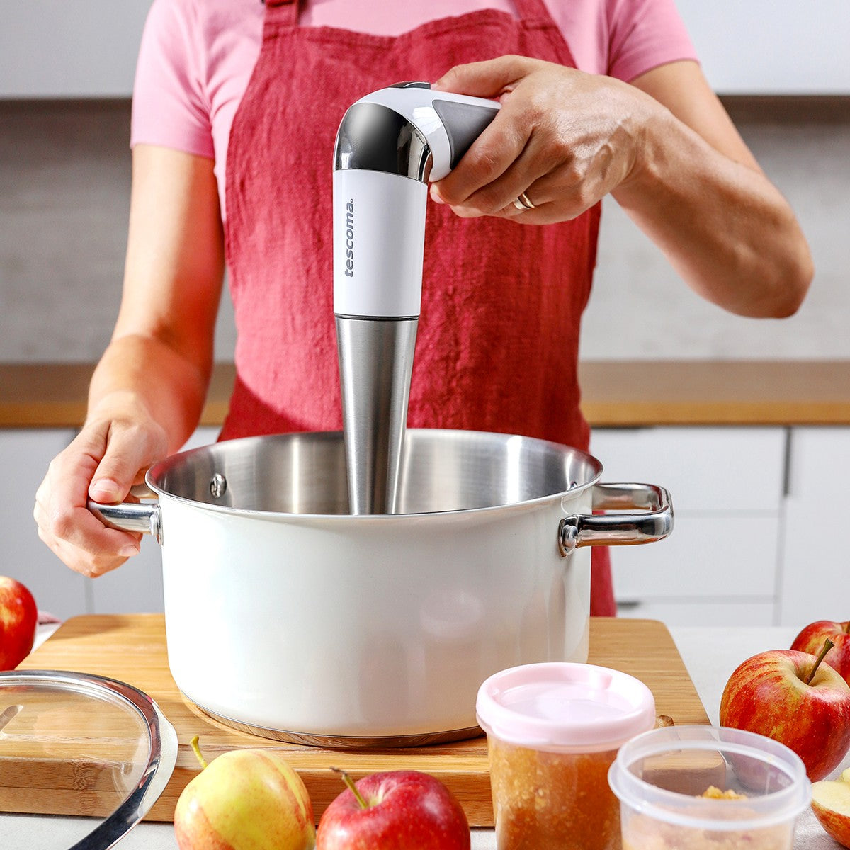 Tescoma Akku-Stabmixer GrandCHEF mit Zubehörteilen – kabelloser Küchenmixer