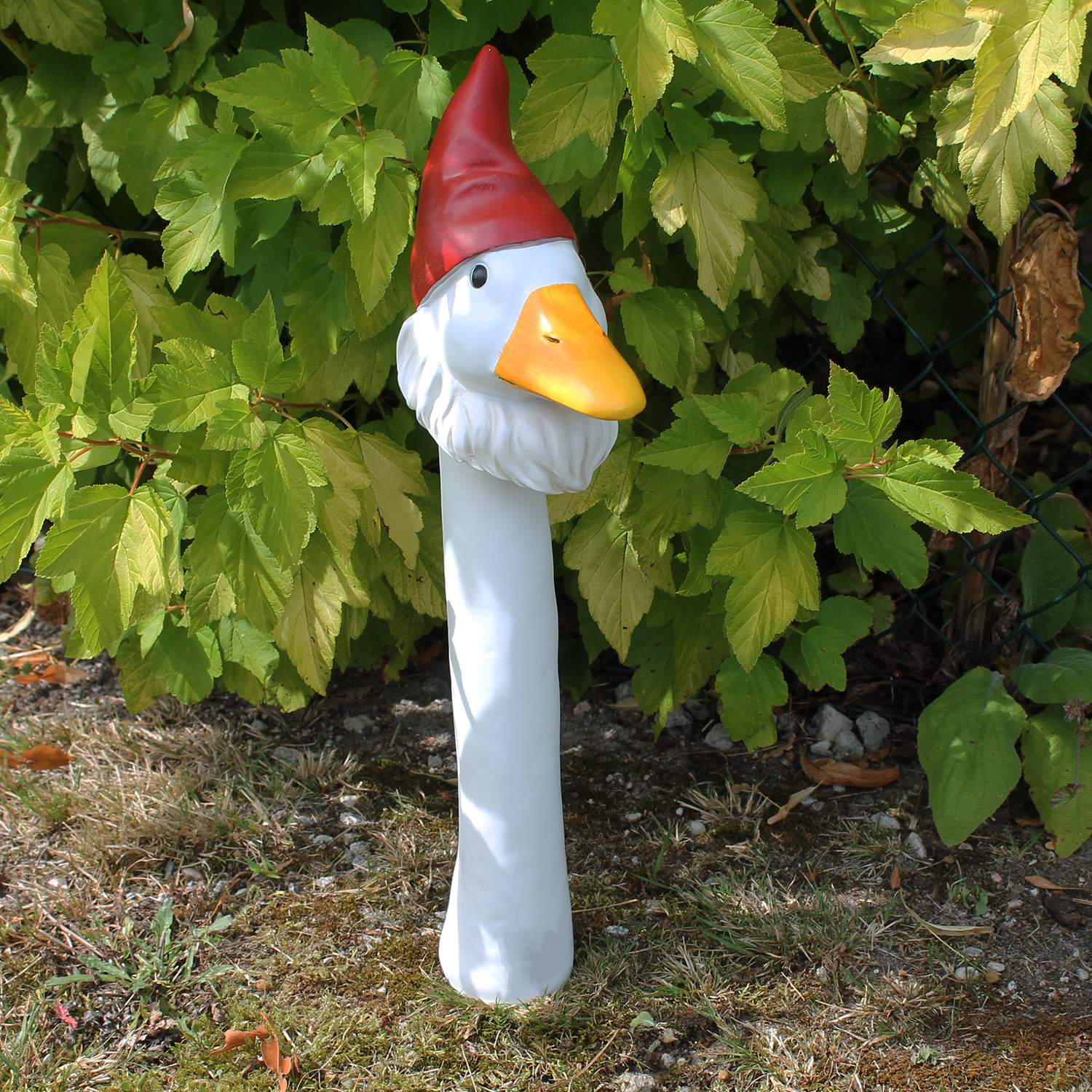 Gartenfigur Gans als Wichtel Gänsehals Gänsekopf Gartenstecker Lustige Deko Gänse für den Garten