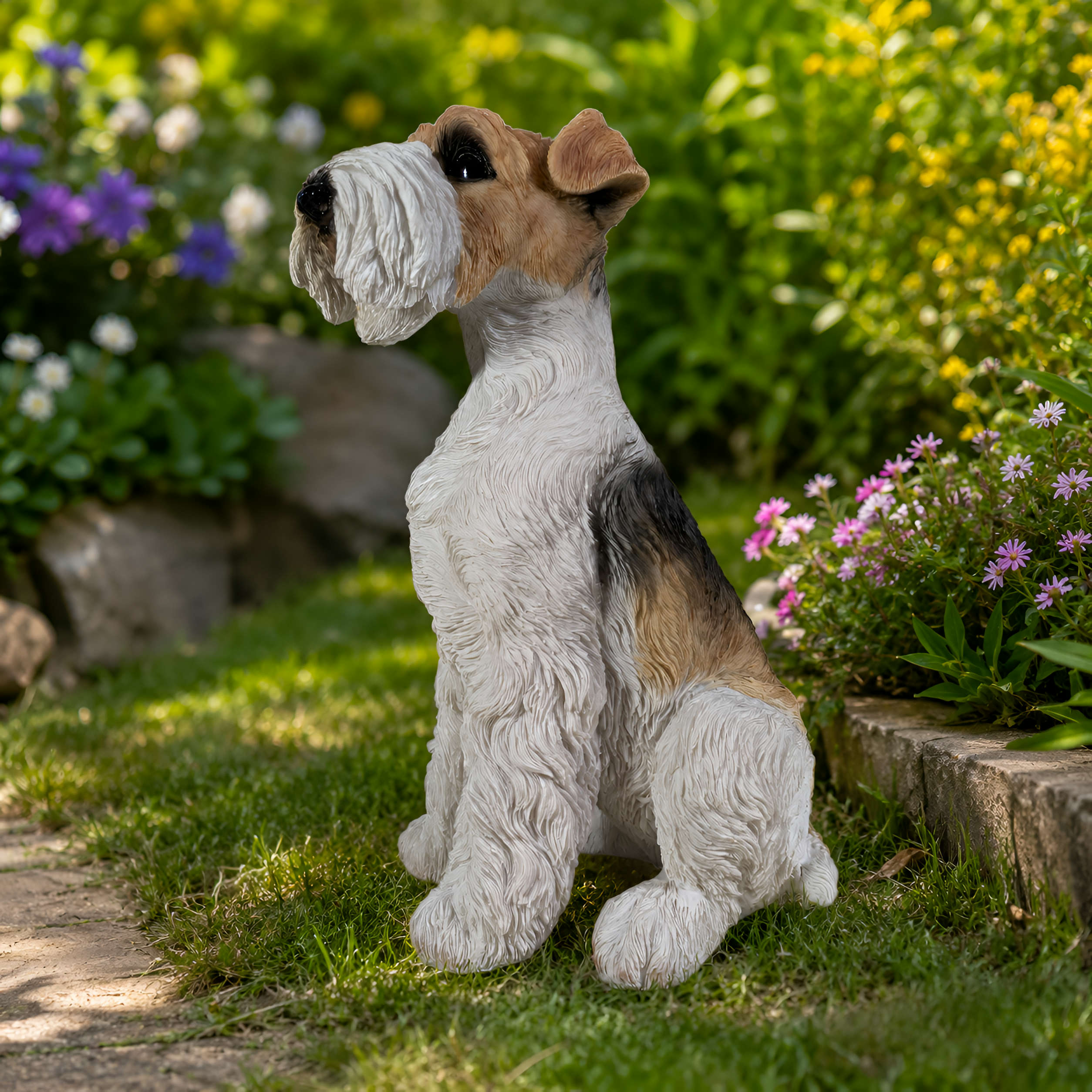 Hundefigur Foxterrier Figur Hund Deko Hund Hundefigur Garten lebensecht