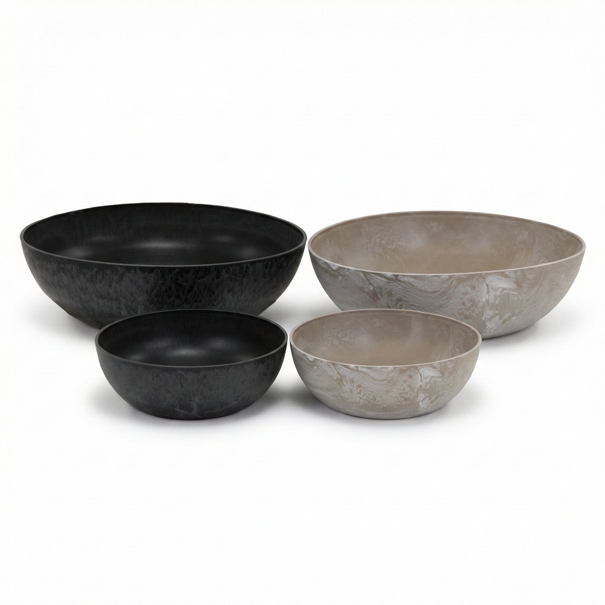 Pflanzschale „Bowl“ Serie Stone – Blumentopf Schale aus recyceltem Kunststoff Anthrazit oder Sand