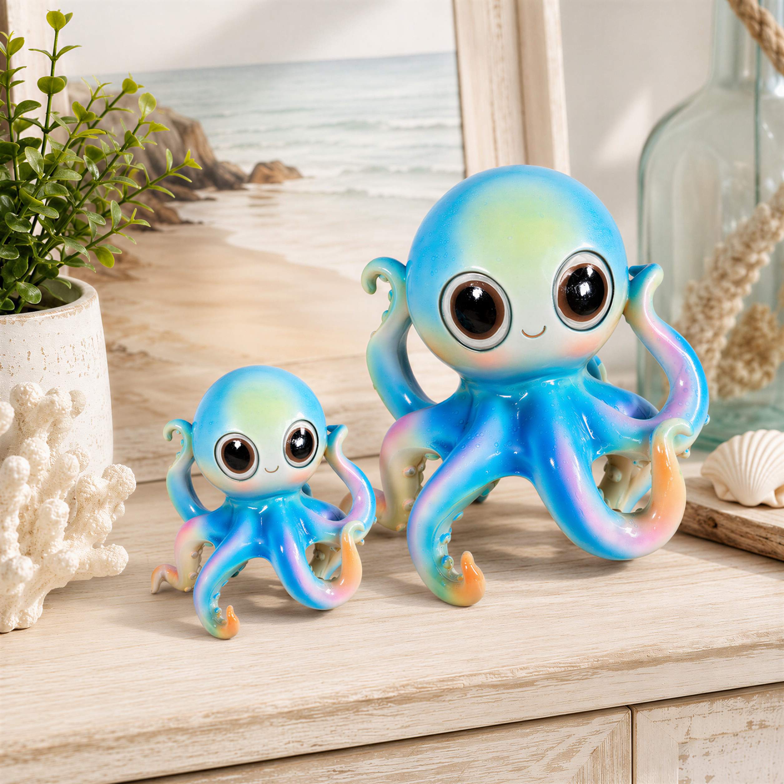 GlossiBande Oktopus Figur glänzend Deko Oktopus Krake in 2 Größen und Farben
