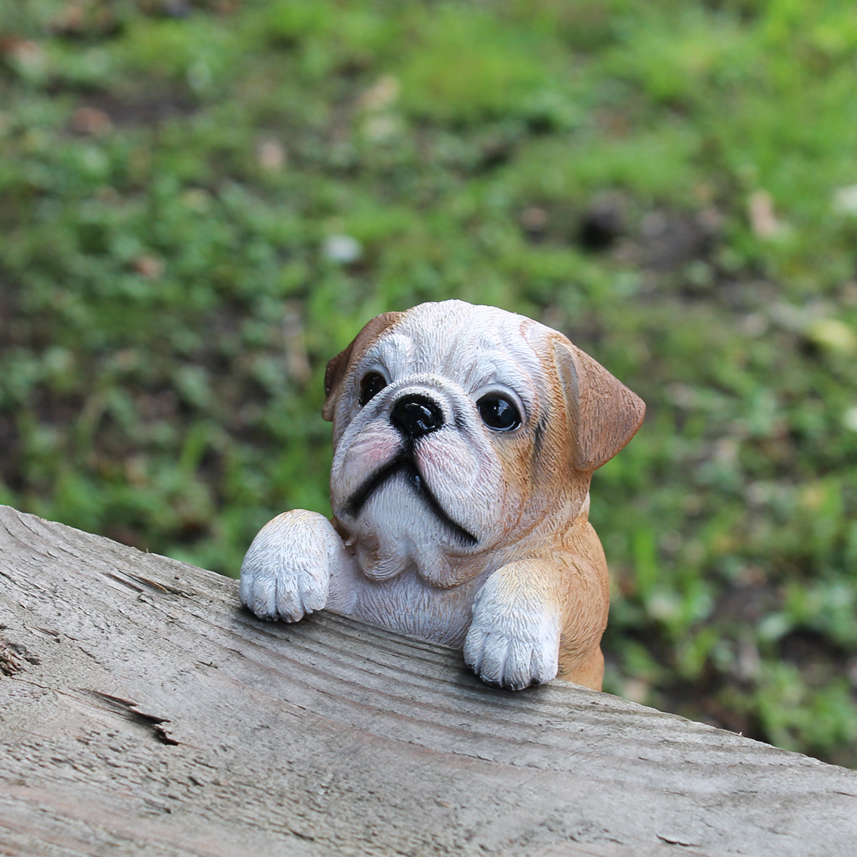 Bulldogge Figur zum Hängen Hundefigur für Blumentopf Zaun & Regal