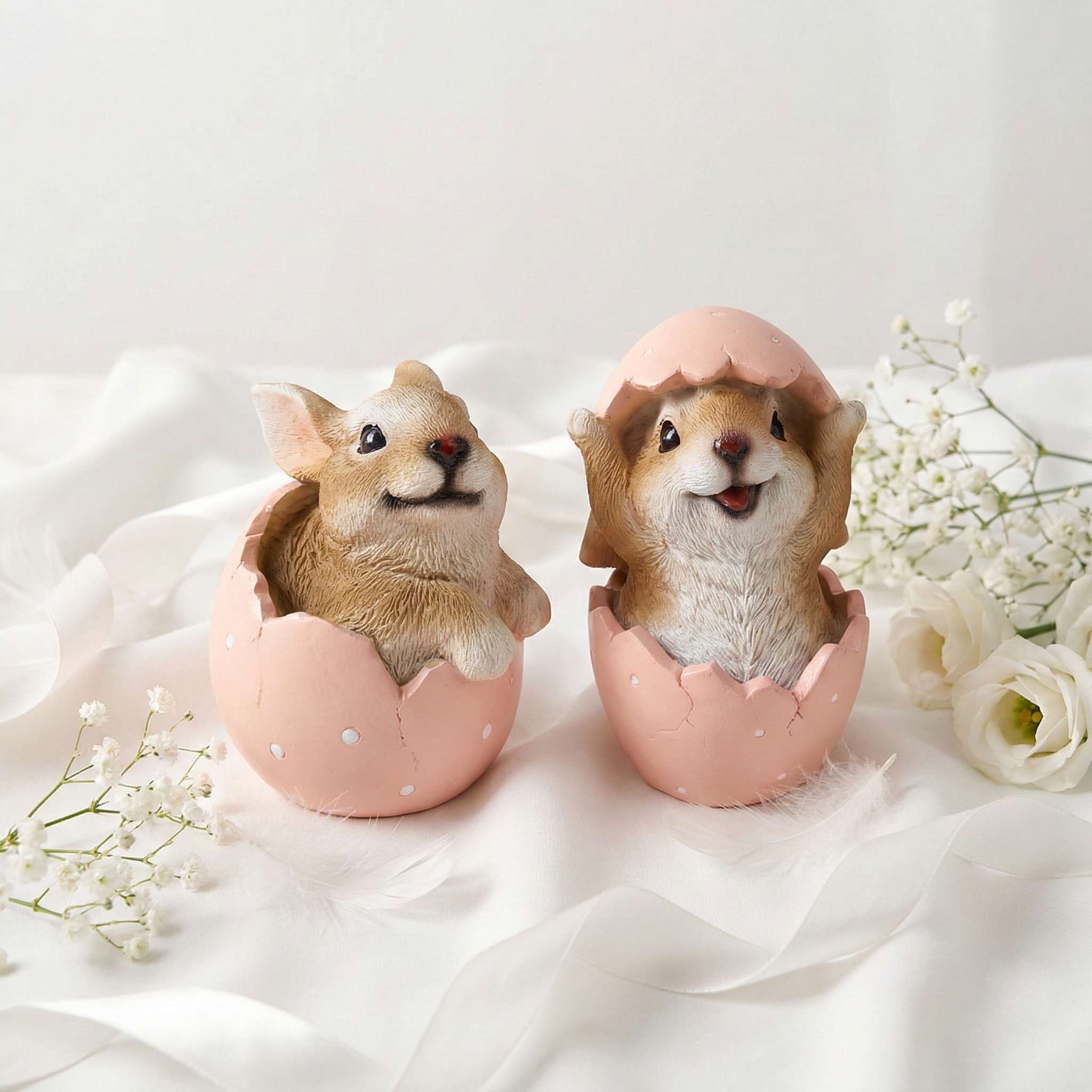 Hasenfigur im Ei als Deko Hase - Osterhase Figur für Osterdeko, Frühlingsdeko & Ostern zu Hause