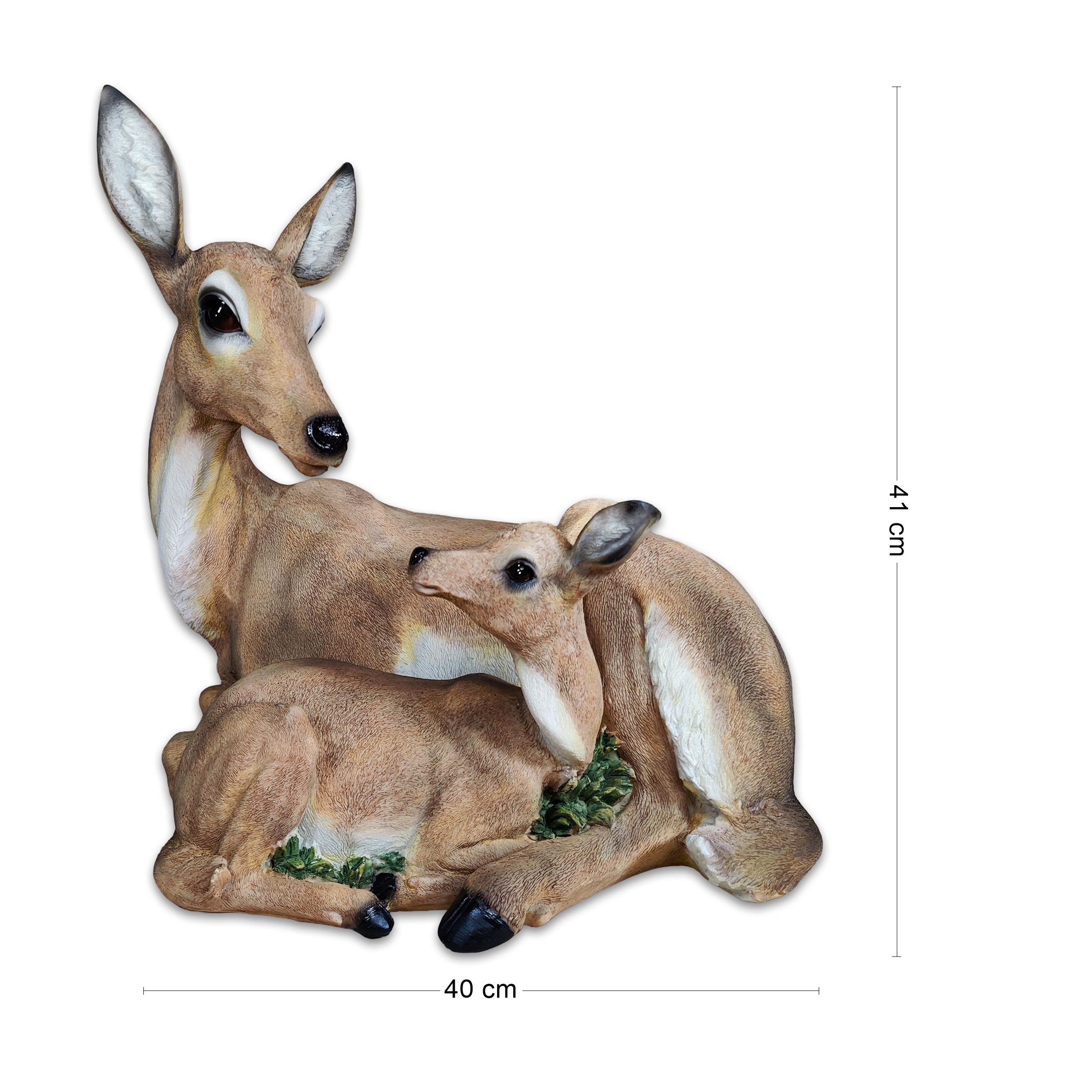 Reh Figur mit Rehkitz – detailreiches Deko Reh groß für innen & außen