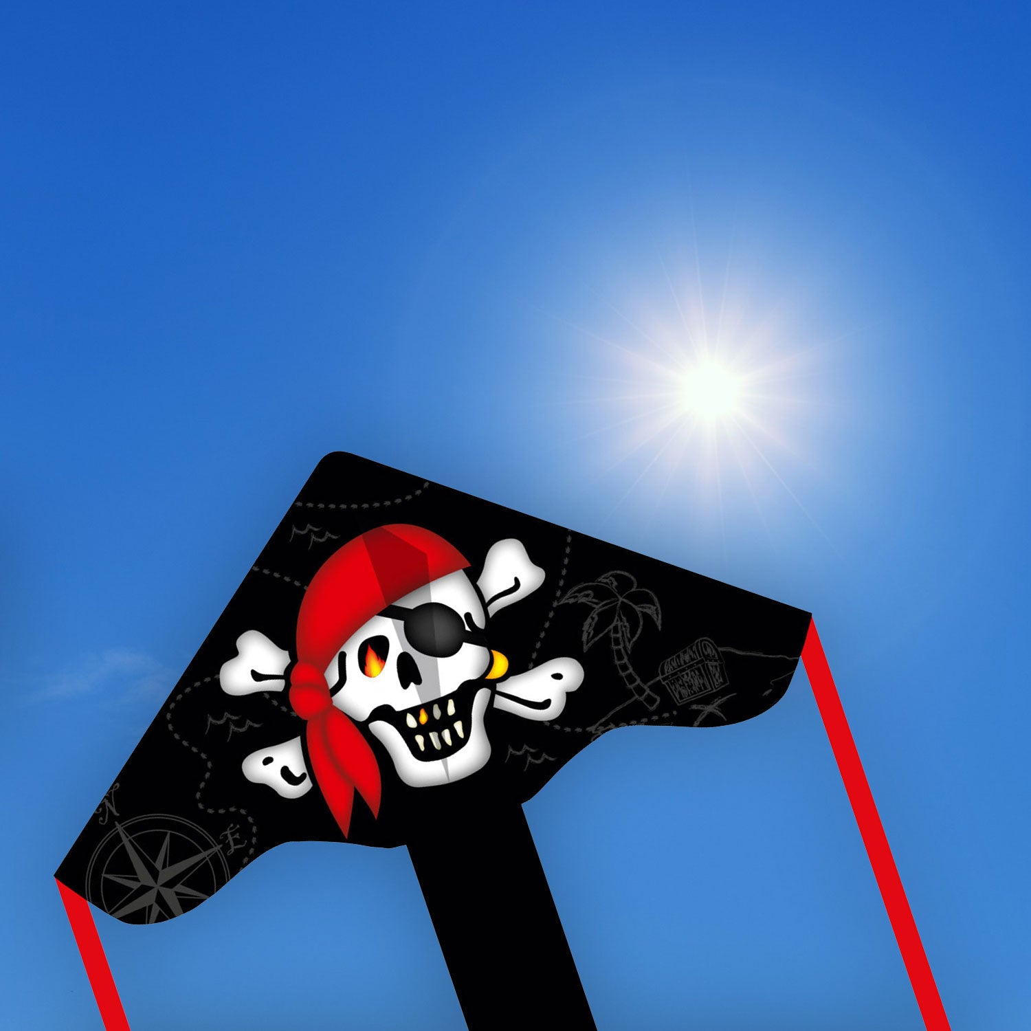 Kinderdrachen Einleiner Drachen HQ Simple Flyer Jolly Roger 85 cm Flugdrache