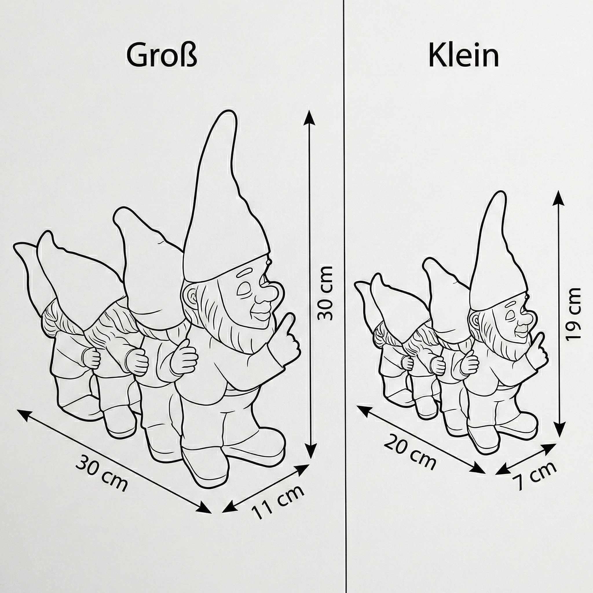 Gartenzwerg Zwergen Polonaise -GartenPoser- Zwerg Deko in Pastell Hochglanz 2 Größen (LinePoser)