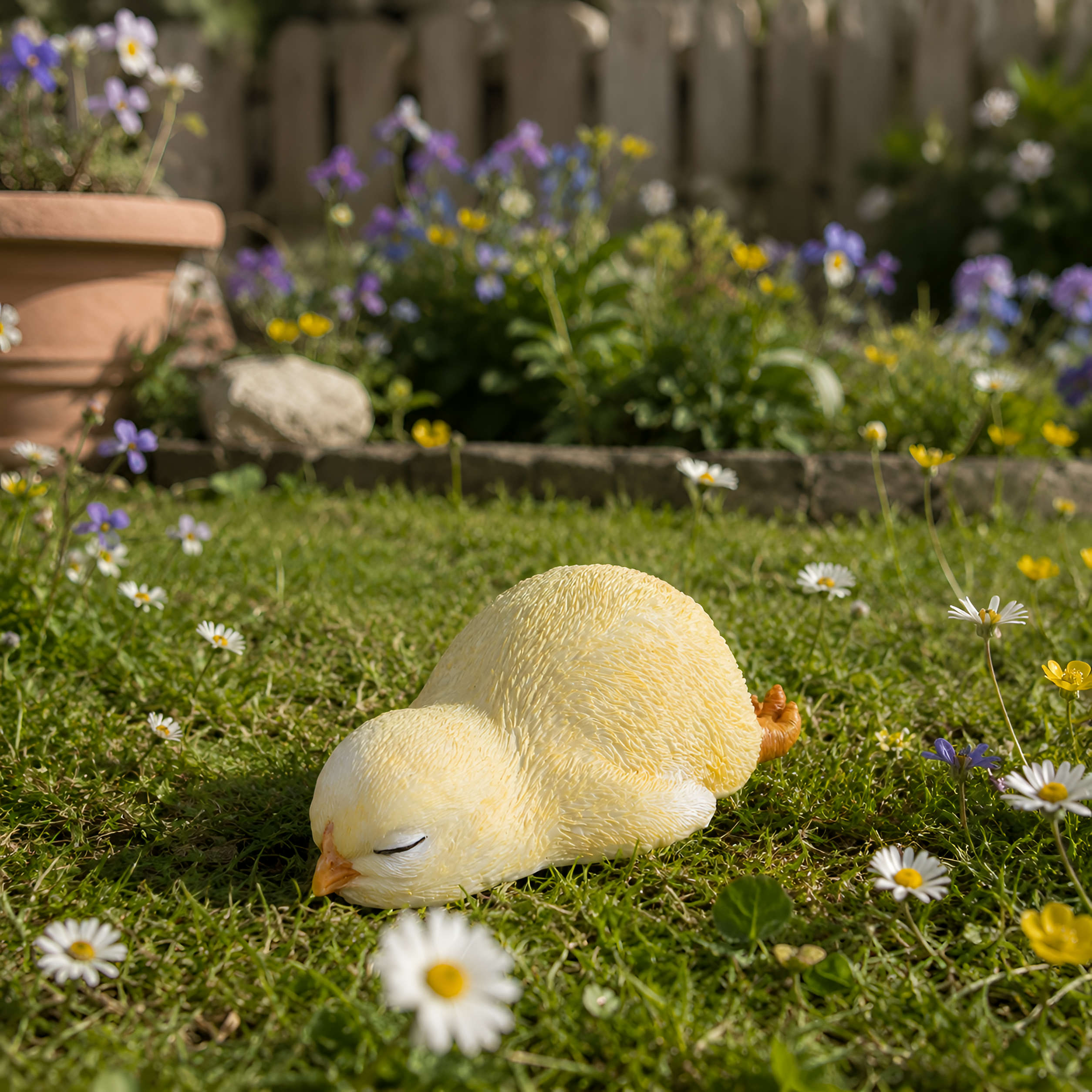 Deko Küken schlafend Küken Figur Osterküken für Osterdeko Haus und Garten