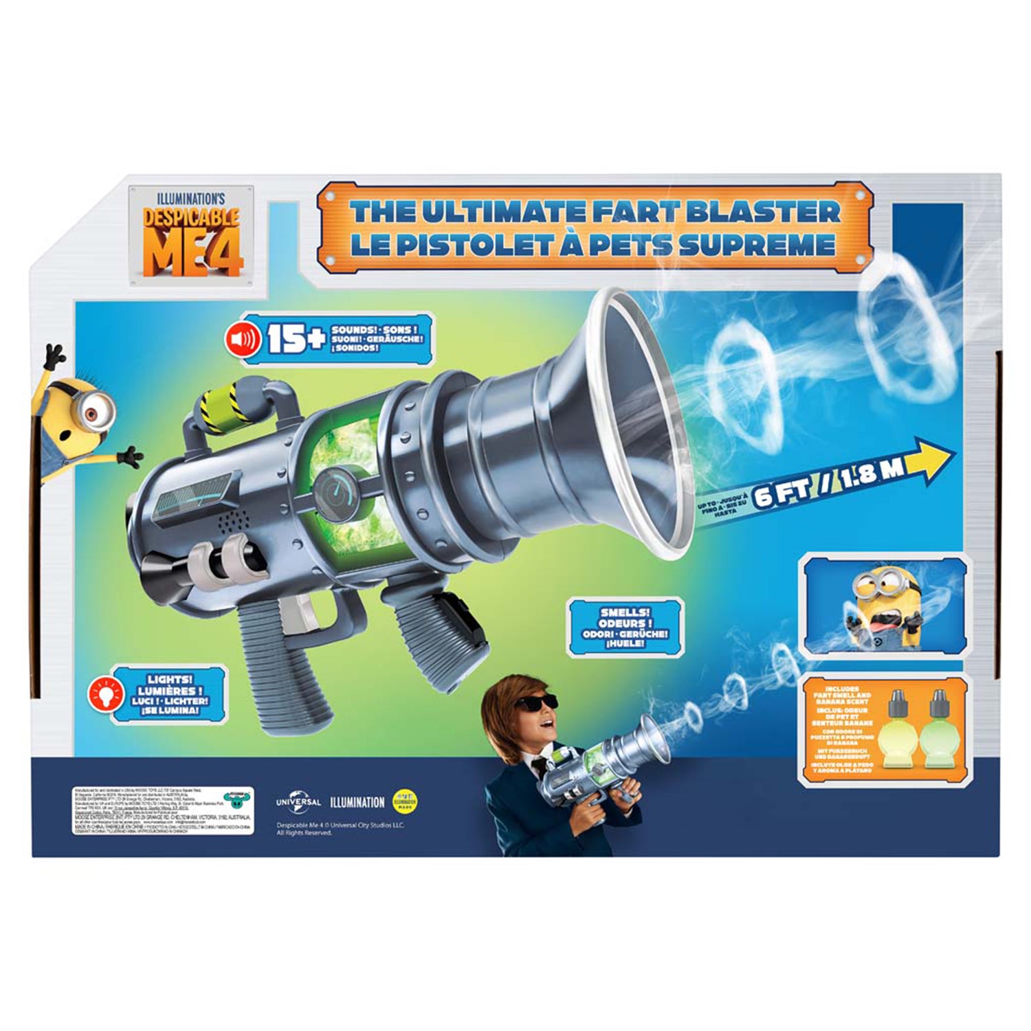 Despicable Me 4 59292 | Ultra Fartblaster | Der ultimative Furzblaster | Echte Furzringe mit Licht und Sound