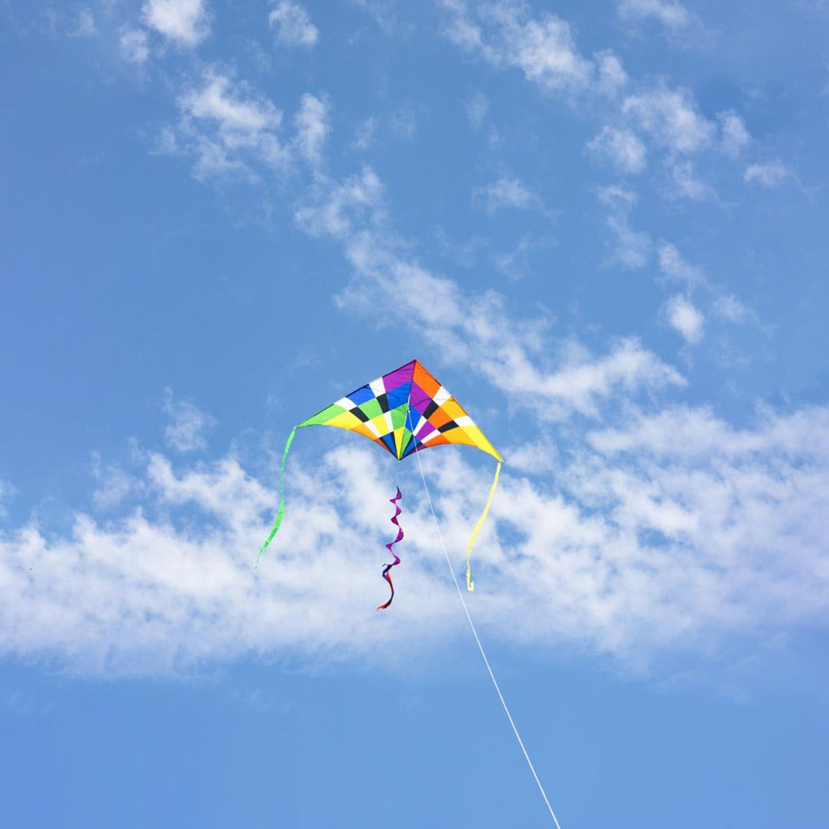 Kinderdrachen Einleiner Drachen HQ Delta Rainbow Checker 210 cm Flugdrache