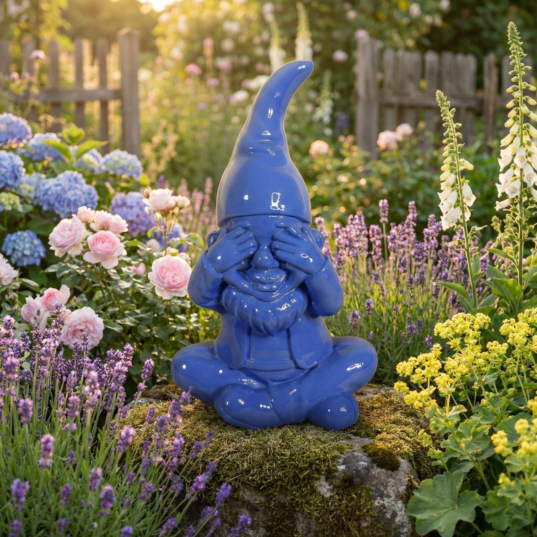 Gartenzwerg nichts sehen -GartenPoser- Zwerg Deko in Pastell Hochglanz 2 Größen 6 Farben (BlindPoser)