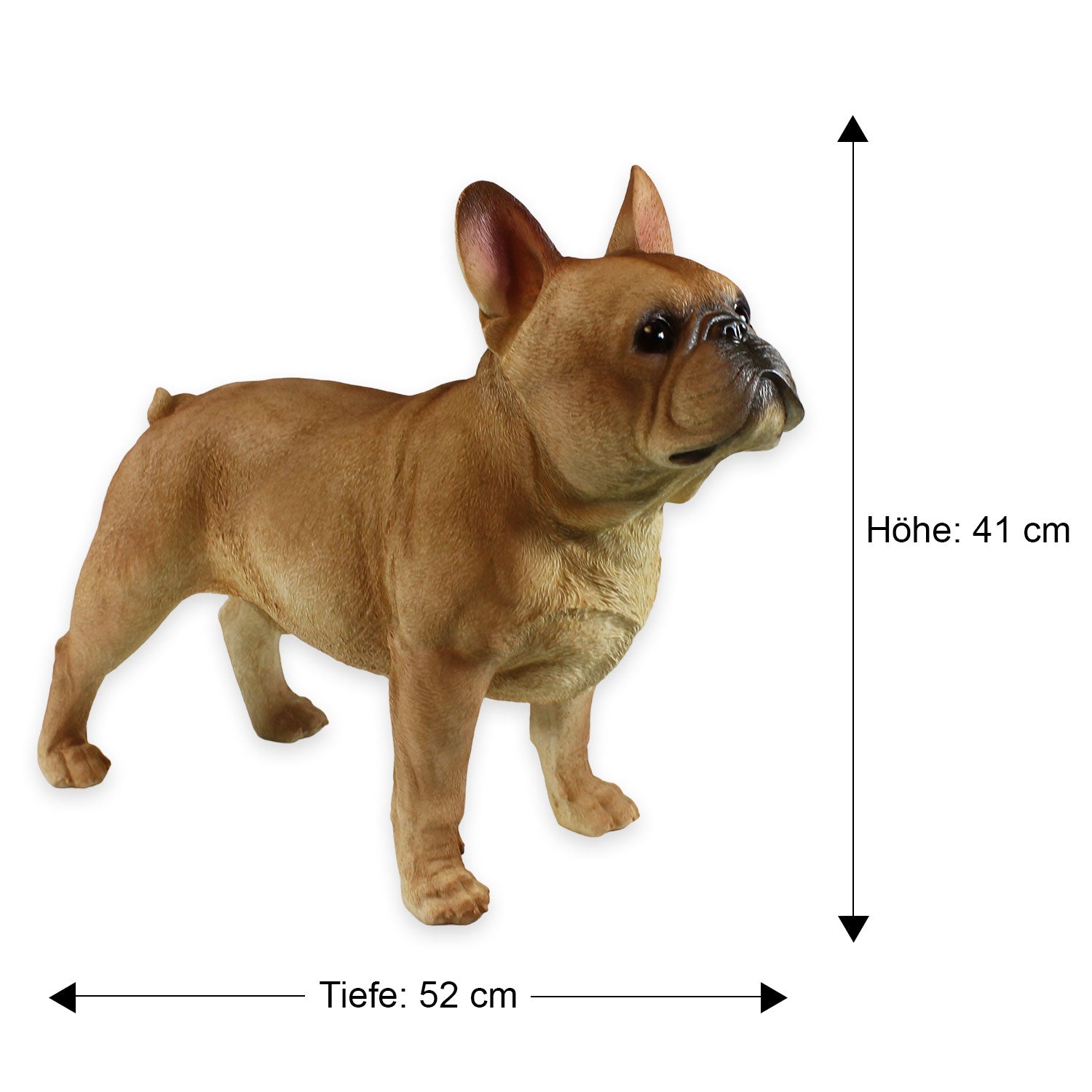 Französische Bulldogge Figur XL Hundefigur lebensecht Gartendeko Hunde Deko stehend