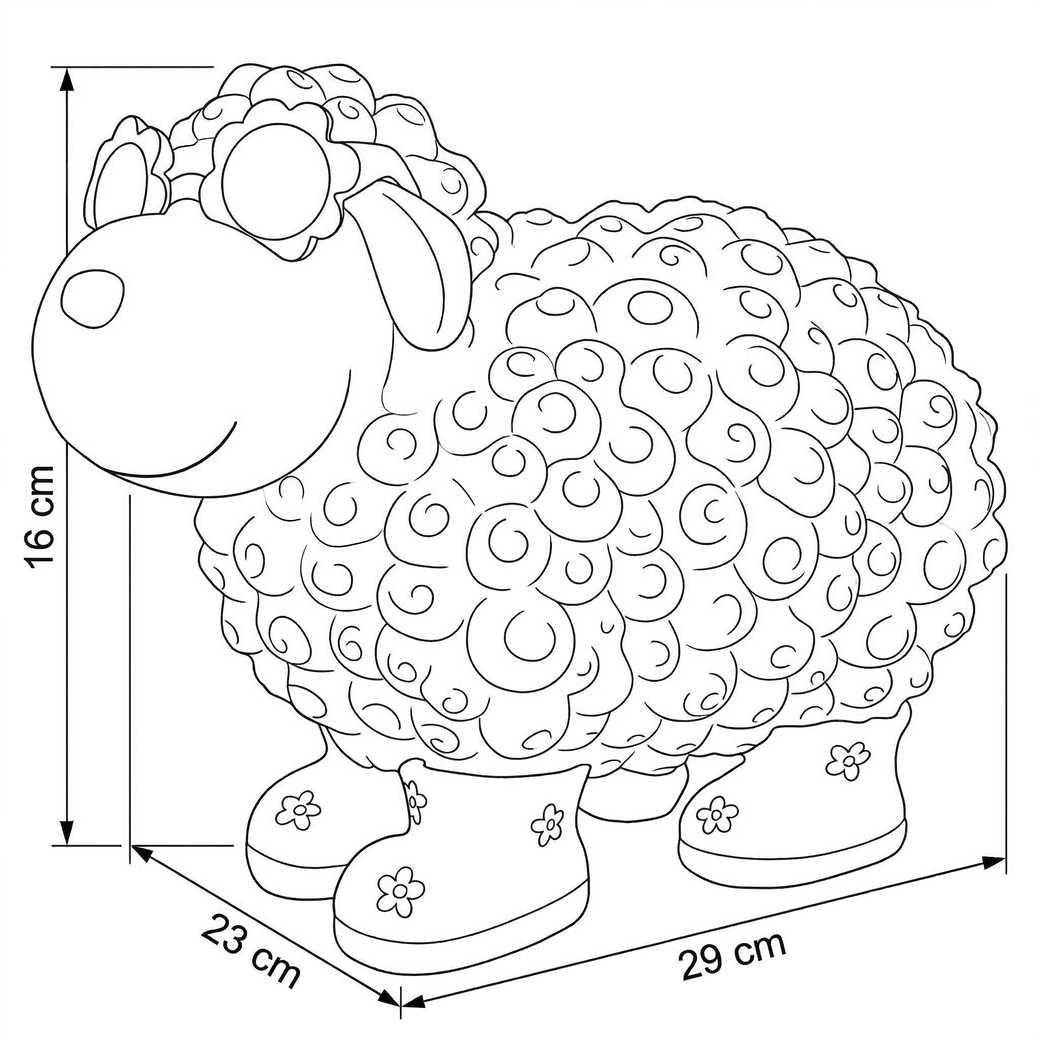 Schaf Figur mit Blumenbrille Deko Schaf Gartenfigur Schaf bunte Gartenschafe für Haus und Garten