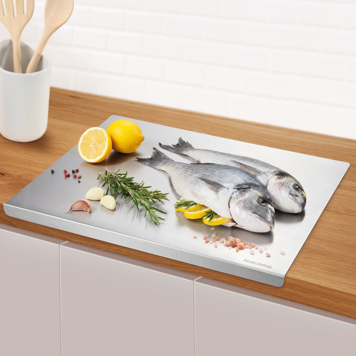 Tescoma Edelstahl-Platte für Lebensmittel GrandCHEF 45 x 35 cm – Küchenplatte