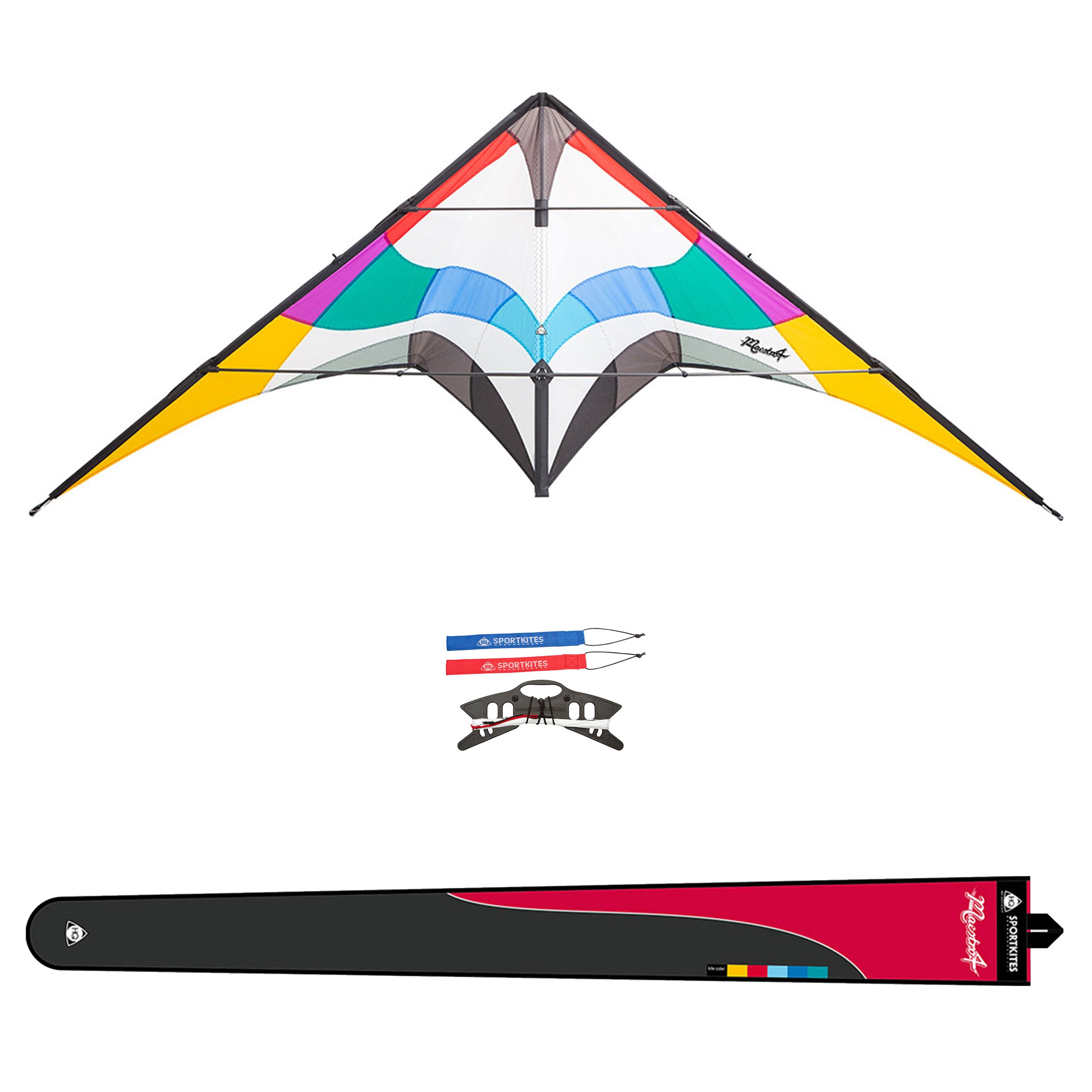 HQ Maestro 4 Lenkdrachen – Freestyle Trickdrachen 220 cm, inkl. Dyneema-Schnüre & Lenkschlaufen