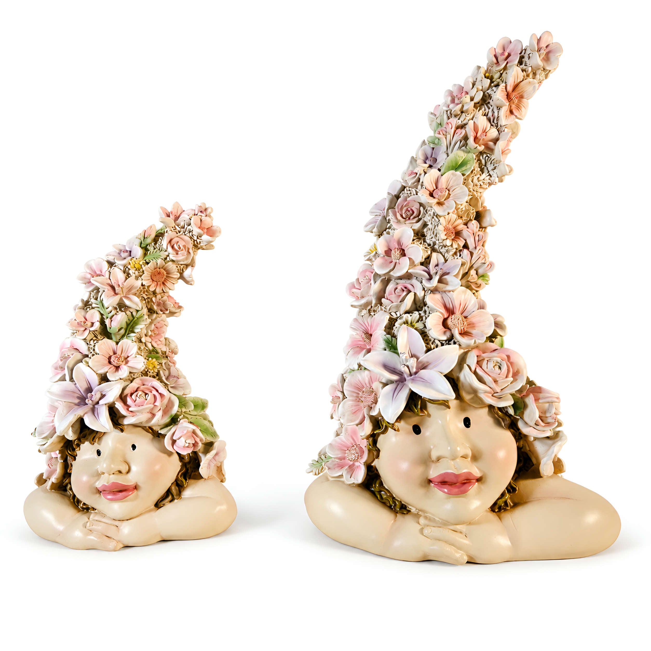 Blumenkind Dekofigur Blumenmädchen Figur für Haus & Garten in 2 Größen