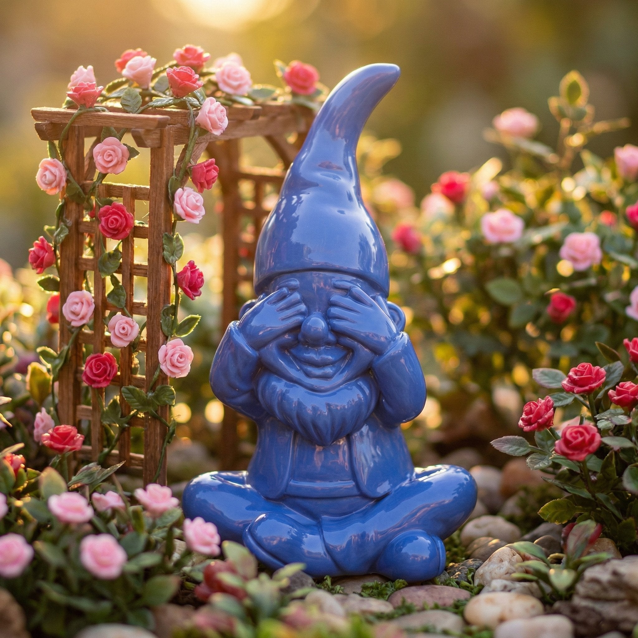 Gartenzwerg nichts sehen -GartenPoser- Zwerg Deko in Pastell Hochglanz 2 Größen 6 Farben (BlindPoser)