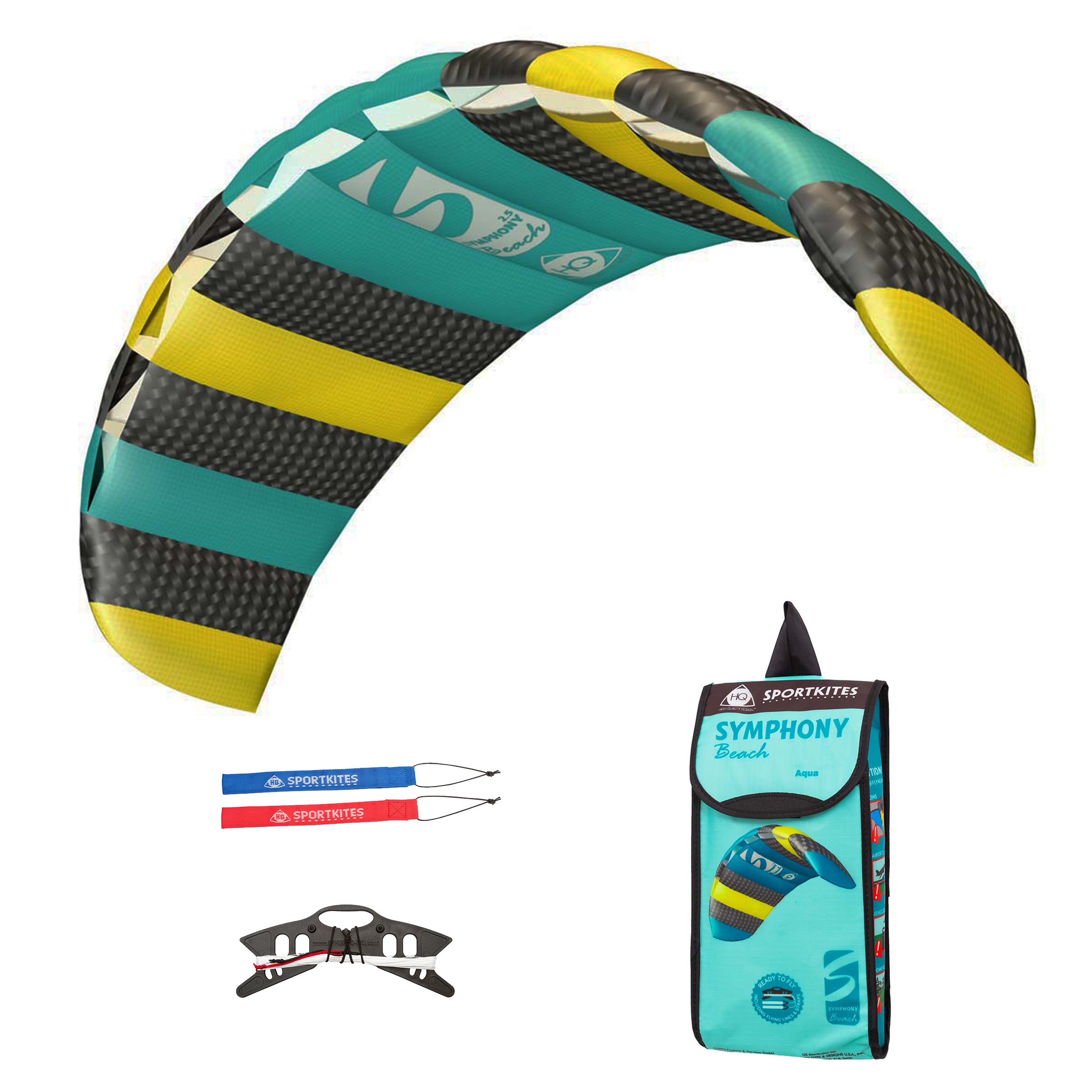 Lenkmatte HQ Symphony Beach III 2.5 Aqua R2F Allround Lenkmatte Kite