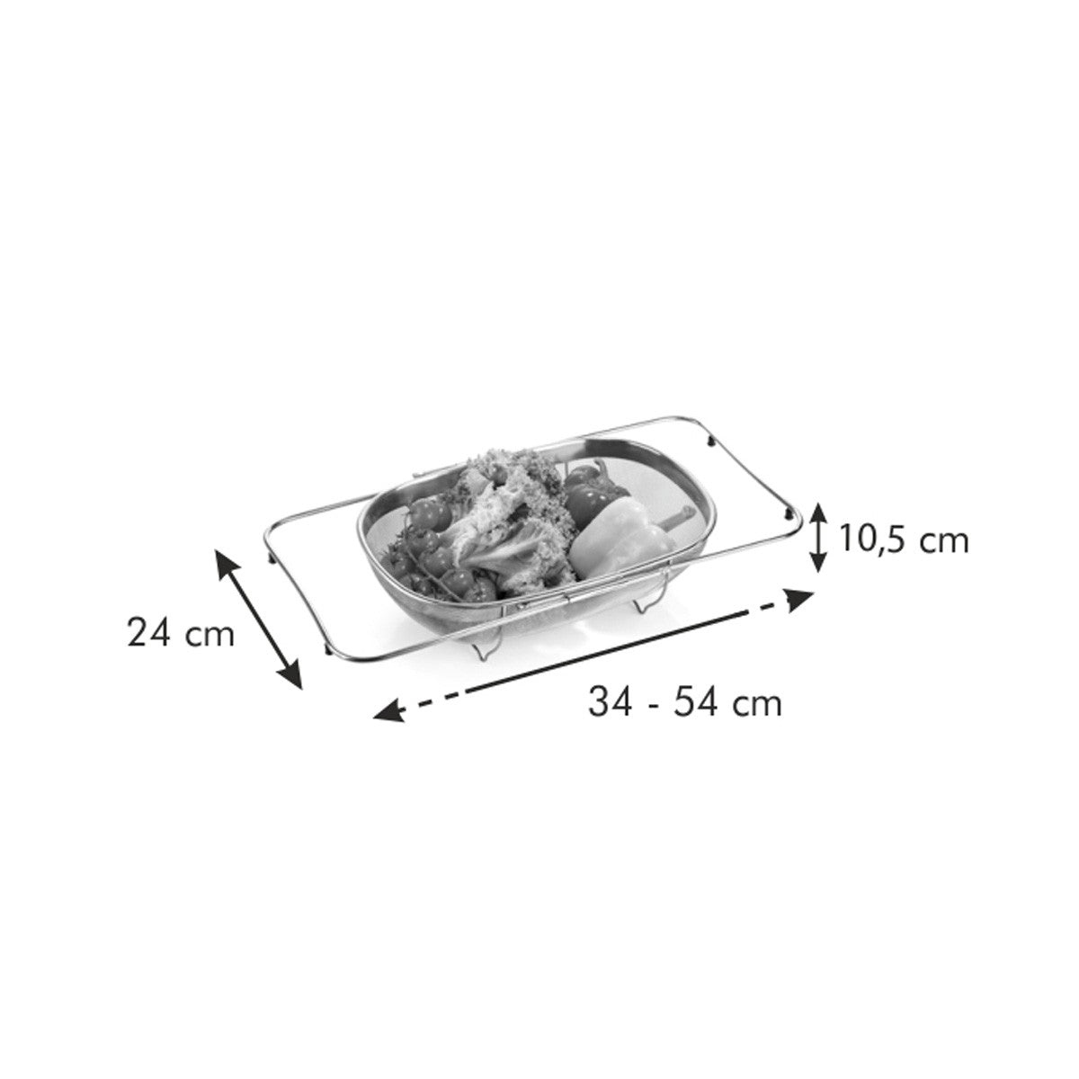 Tescoma Verstellbarer Korb zum Abtropfen GrandCHEF 34x24 cm – Küchenkorb