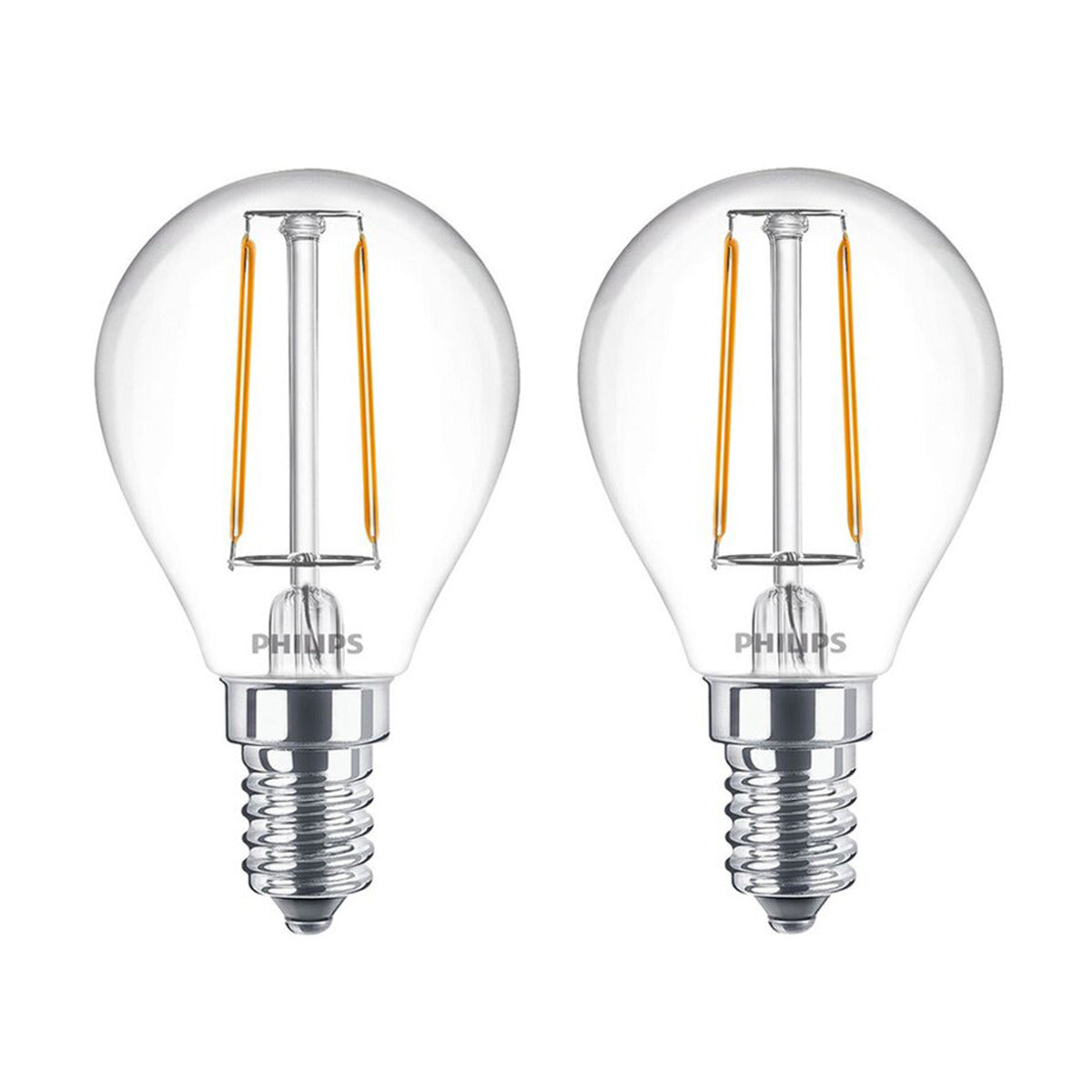 Philips LED Leuchtmittel 2W (25W) warmweiß 2er-Pack E14 [Energieklasse E]
