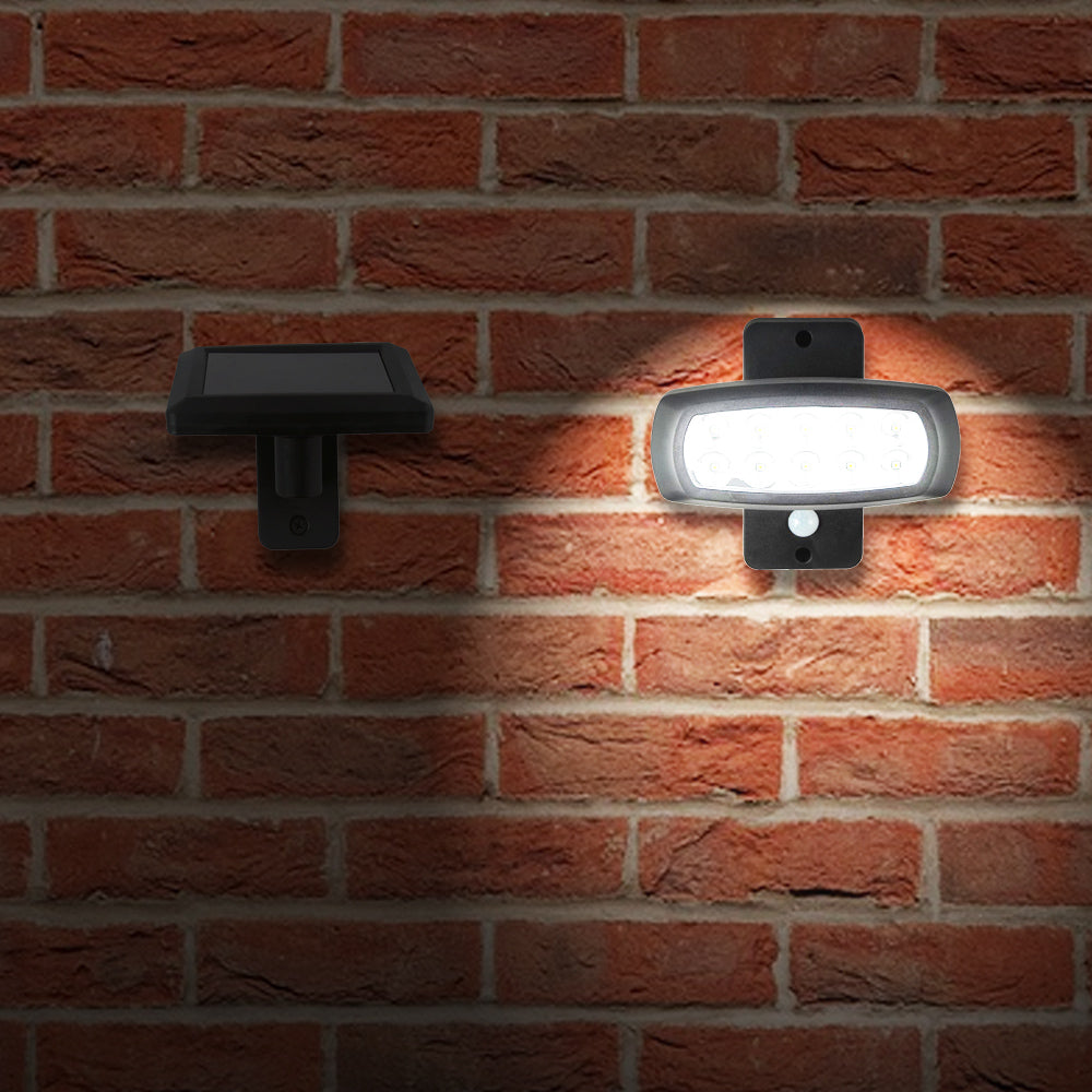 LED Solarleuchte mit Bewegungsmelder 2 Stück Solarlampe mit Bewegungsmelder schwarz Sparpack