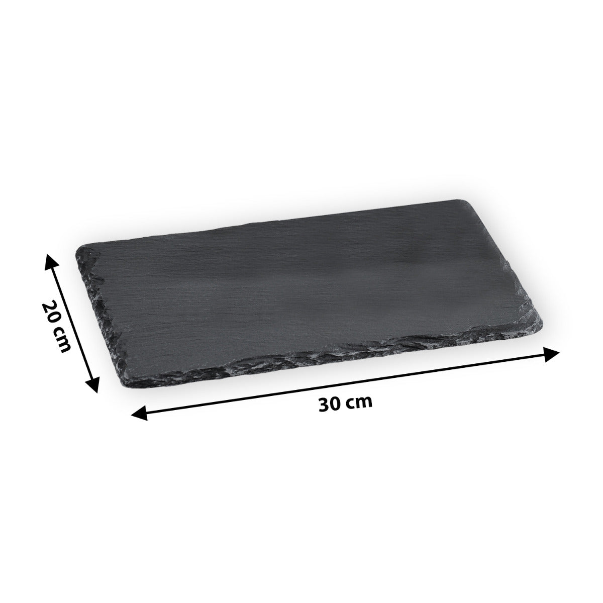 Servierplatte Schiefer 30x20 cm Buffetplatte schwarz Serviertablett aus natürlichem Schiefer