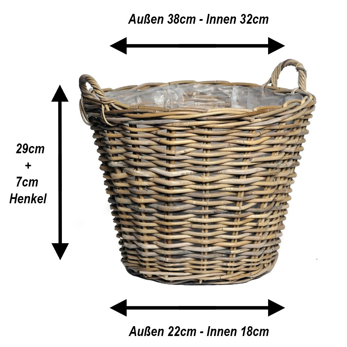 PP Korb Fahrrad Aus Weide | Handgeflochtener Blumenständer | 50 X 27 X 40 Cm | Für Garten & Deko