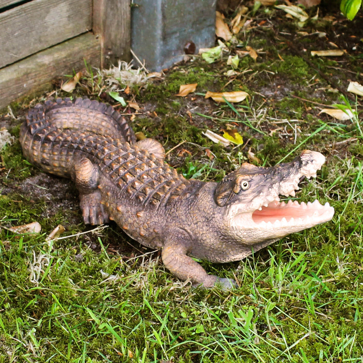 Krokodil Figur Tierfigur Tierfigur Reptil Dekofigur Gartenfigur 37cm