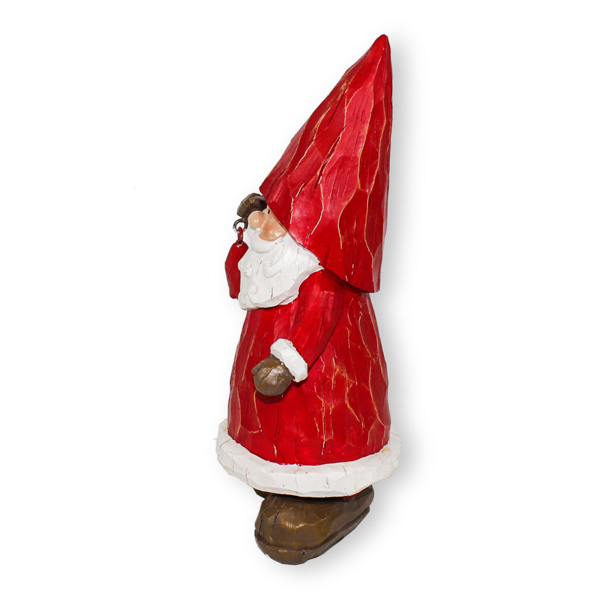 Weihnachtsmann Figur mit Stern in Holz-Optik Fensterdeko Weihnachten 21cm