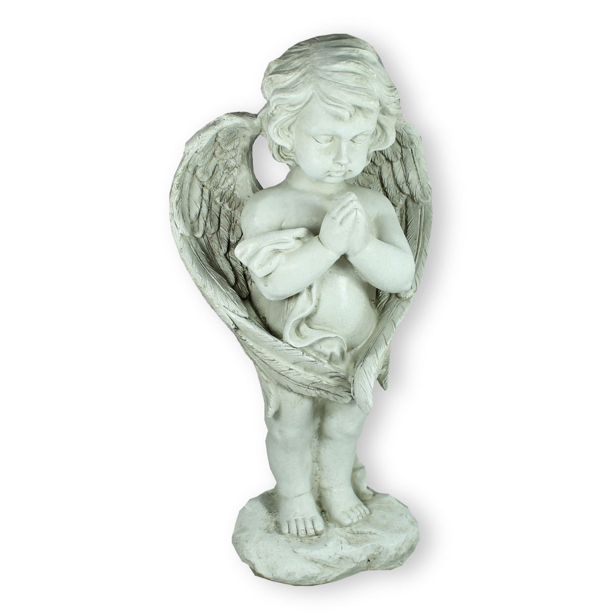 Engel Figur Junge mit Engelsflügeln Grabengel Grabschmuck Engelsfigur