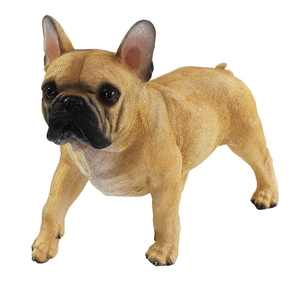 Hunde Figur Französische Bulldogge Figur stehend braun lebensechte Hundefigur