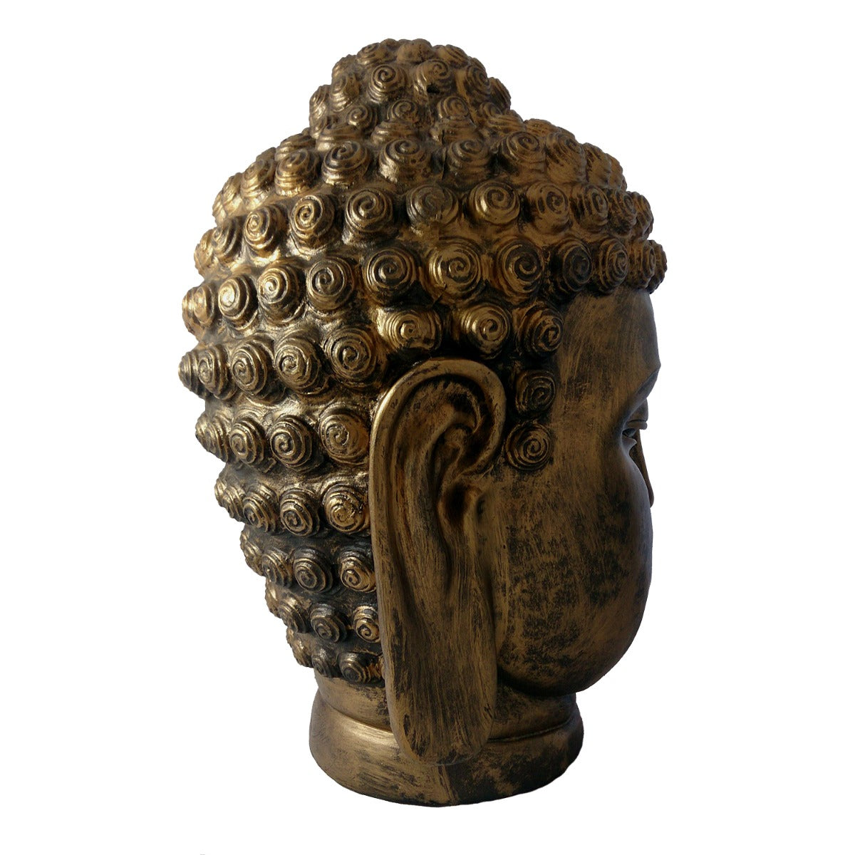 Buddha Figur groß Buddhakopf bronze Optik Gartenfigur Buddha Dekofigur
