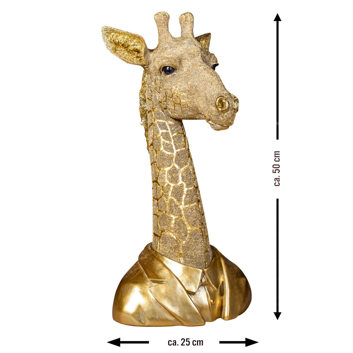 Giraffen Figur Büste Die goldene Giraffe - Deko Giraffe groß und edel