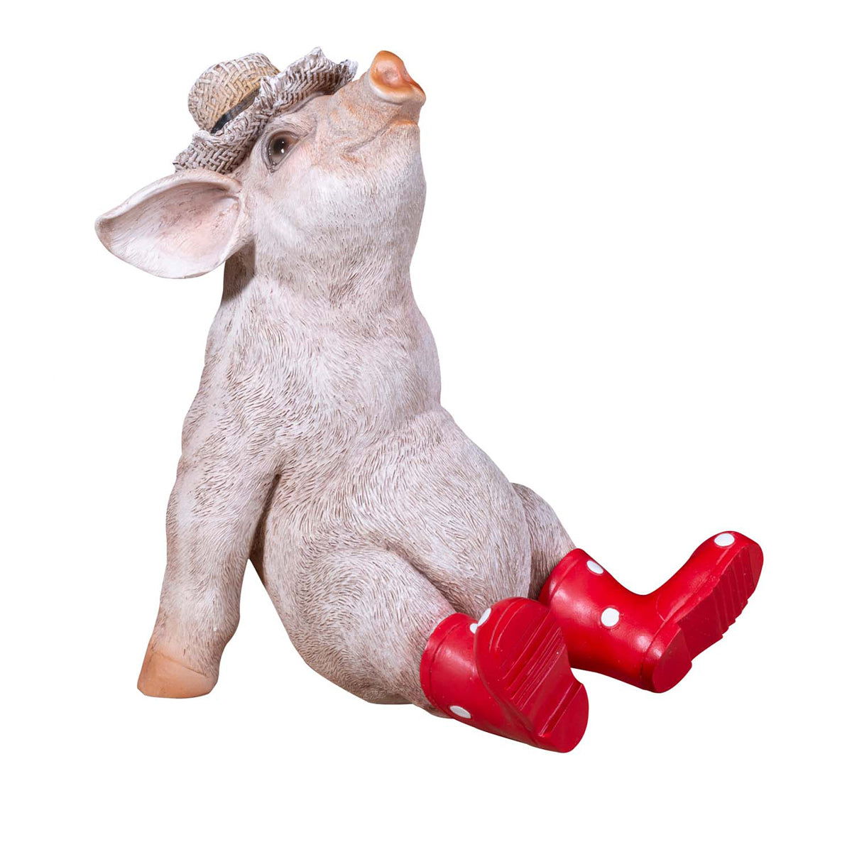 Deko Schwein Erich mit Hut und Stiefel Schweine Figuren Garten Dekofigur Schweinchen