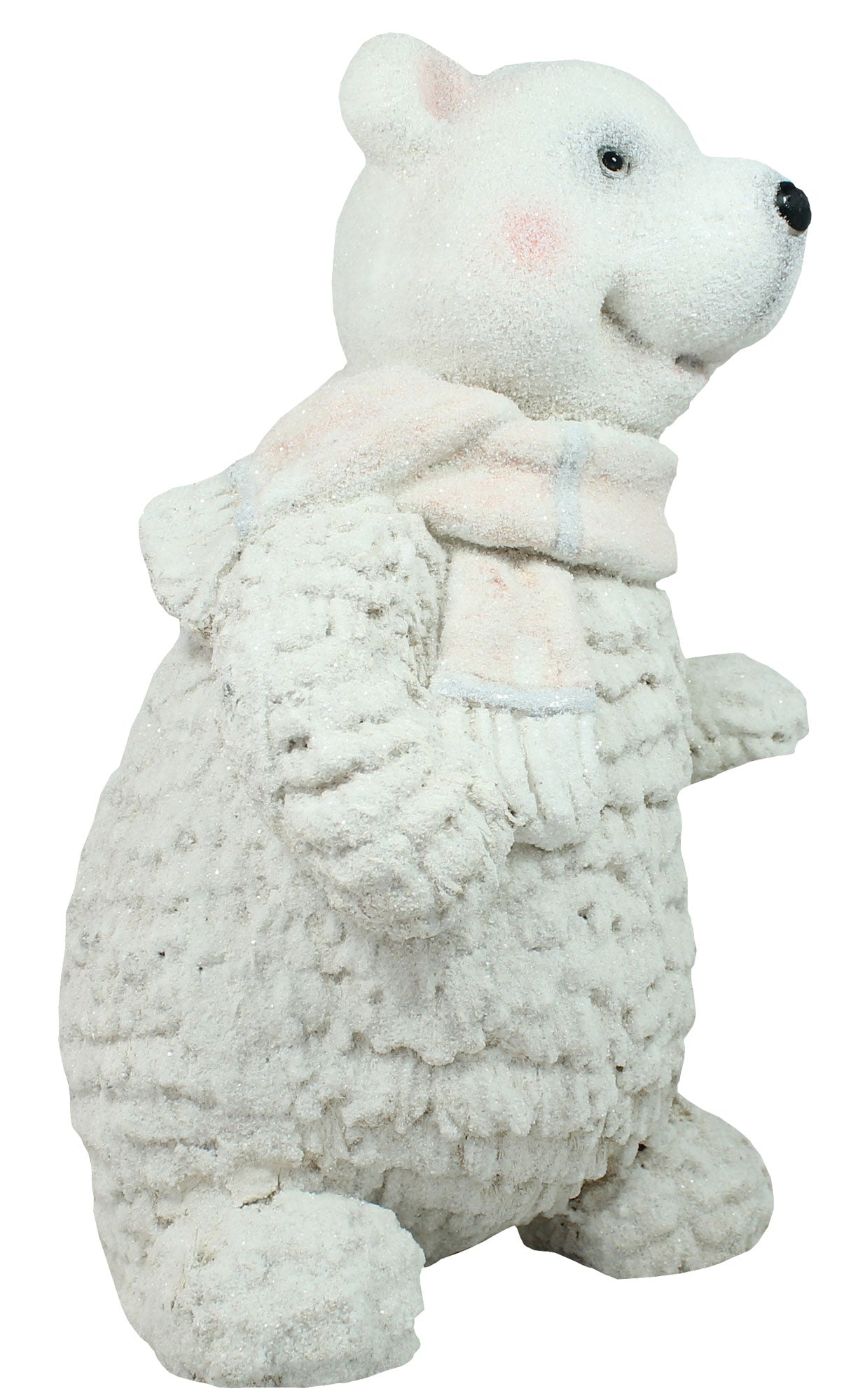 Dekofigur Eisbär mit Schal Eisbär-Figur Tierfigur Winterdekoration