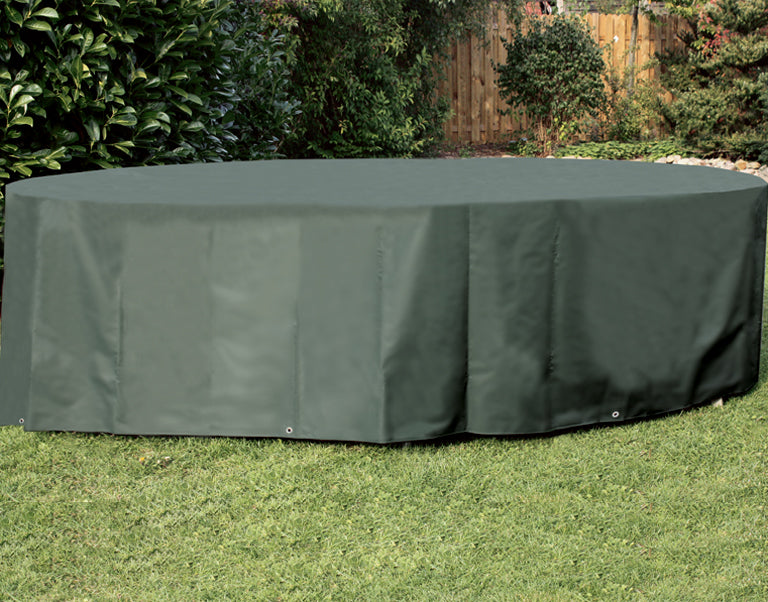 Schutzhülle Premium für Sitzgruppe Tisch und Stuhl grün rund 200x96cm Gartenmöbel