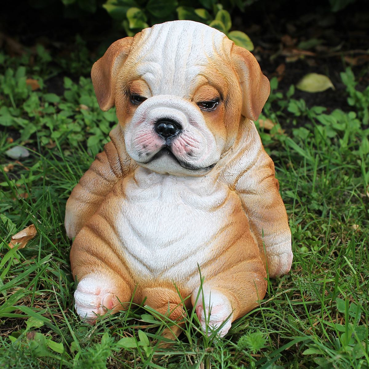 Hunde Figur Bulldogge Figur sitzend Hunde Deko lustige Hundefigur