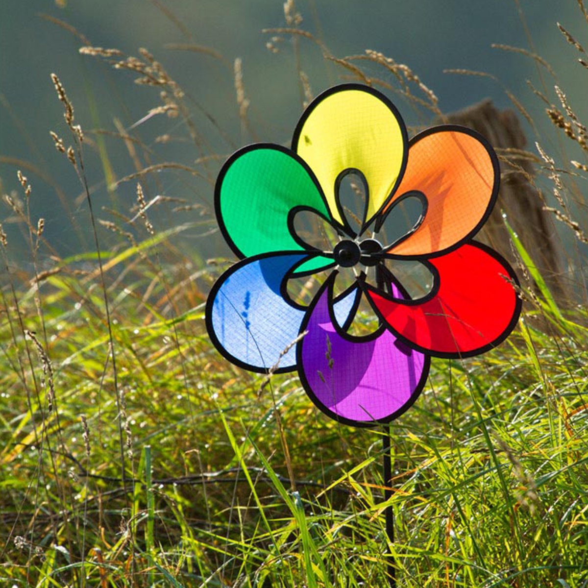 Windrad Windspiel HQ Paradise Flower Rainbow Garten Dekoration