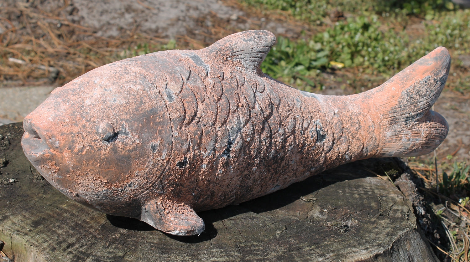 Dekofigur Fisch Figur in Steinoptik Teichdeko Fischfigur für Gartenteich