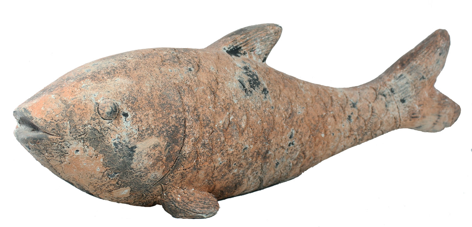 Dekofigur Fisch Figur XXL in Steinoptik Teichdeko Fischfigur für Gartenteich