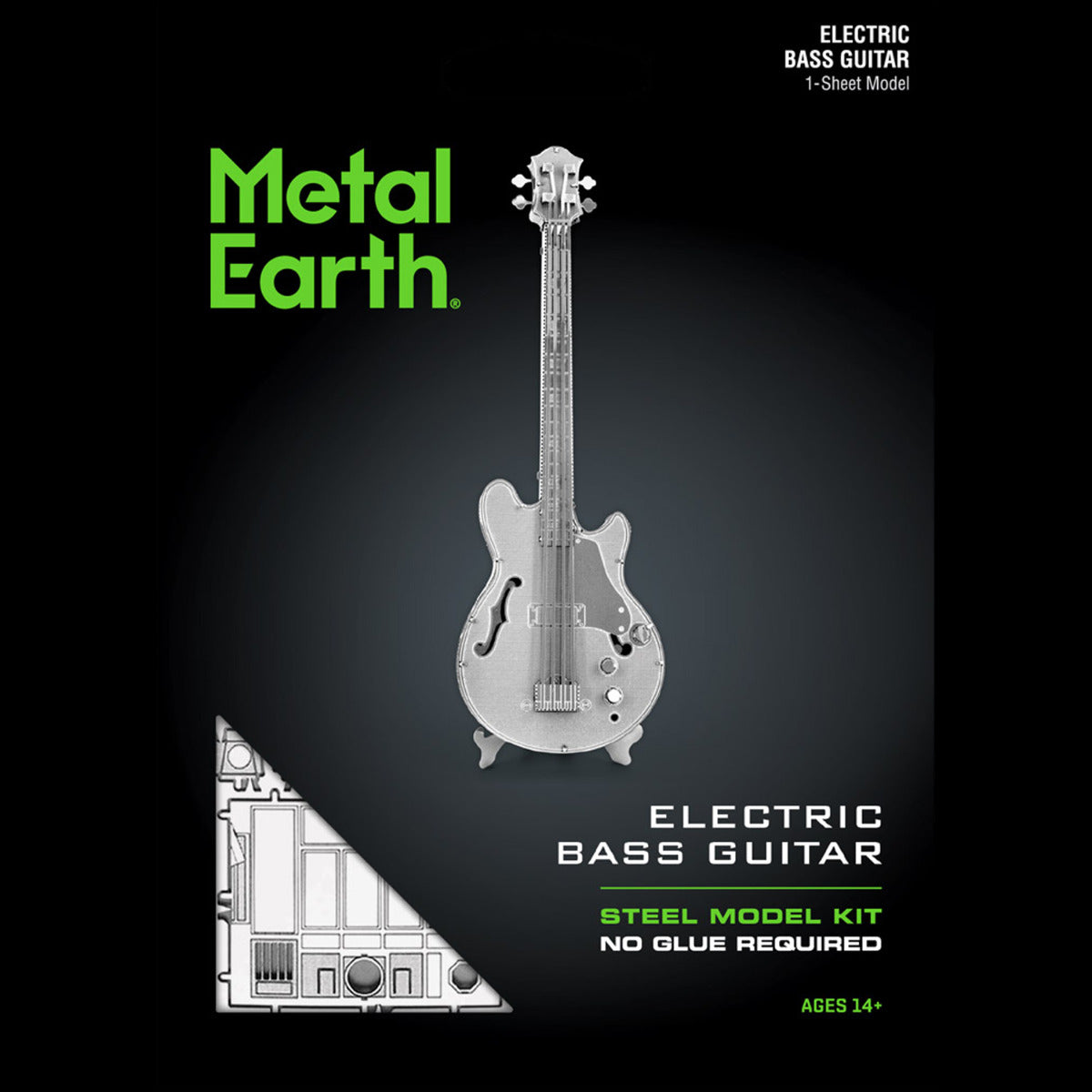 Metal Earth Metallbausätze MMS075 Electric Bass Guitar Elektrische Bass Gitarre Metall Modell