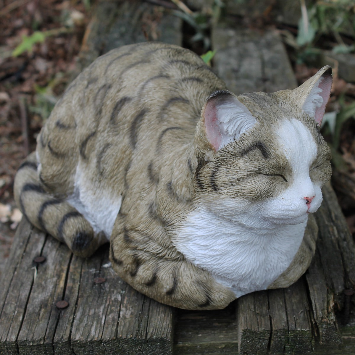 Deko Katze lebensecht Katzenfigur Emma Gartenfigur Katze
