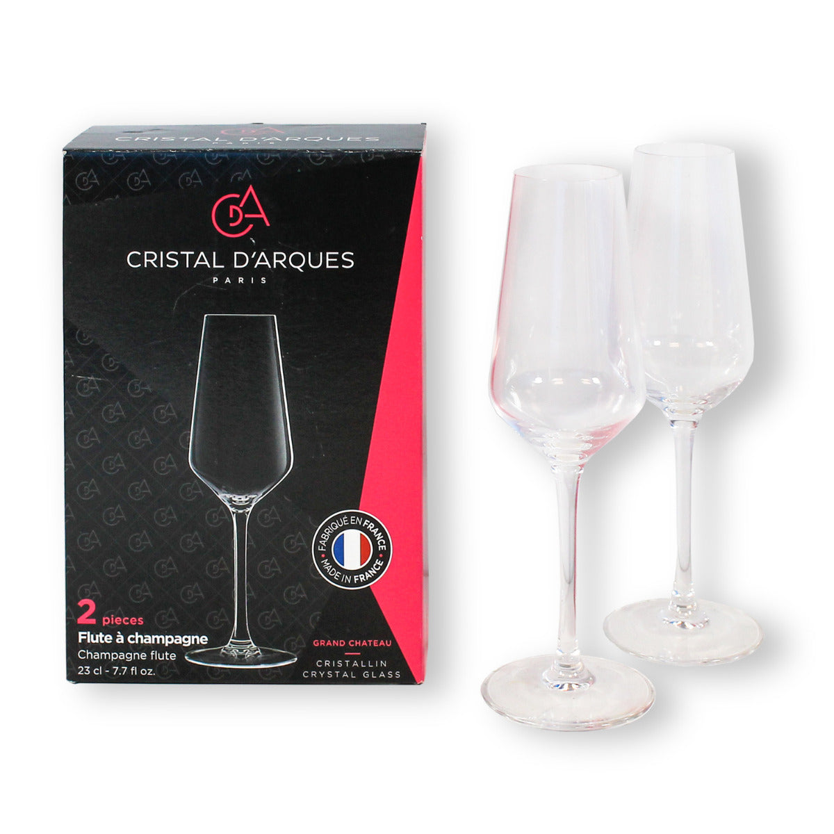 Cristal d'Arques Sektglas 2er Set Champagnergläser Champagnerflöte Gläser