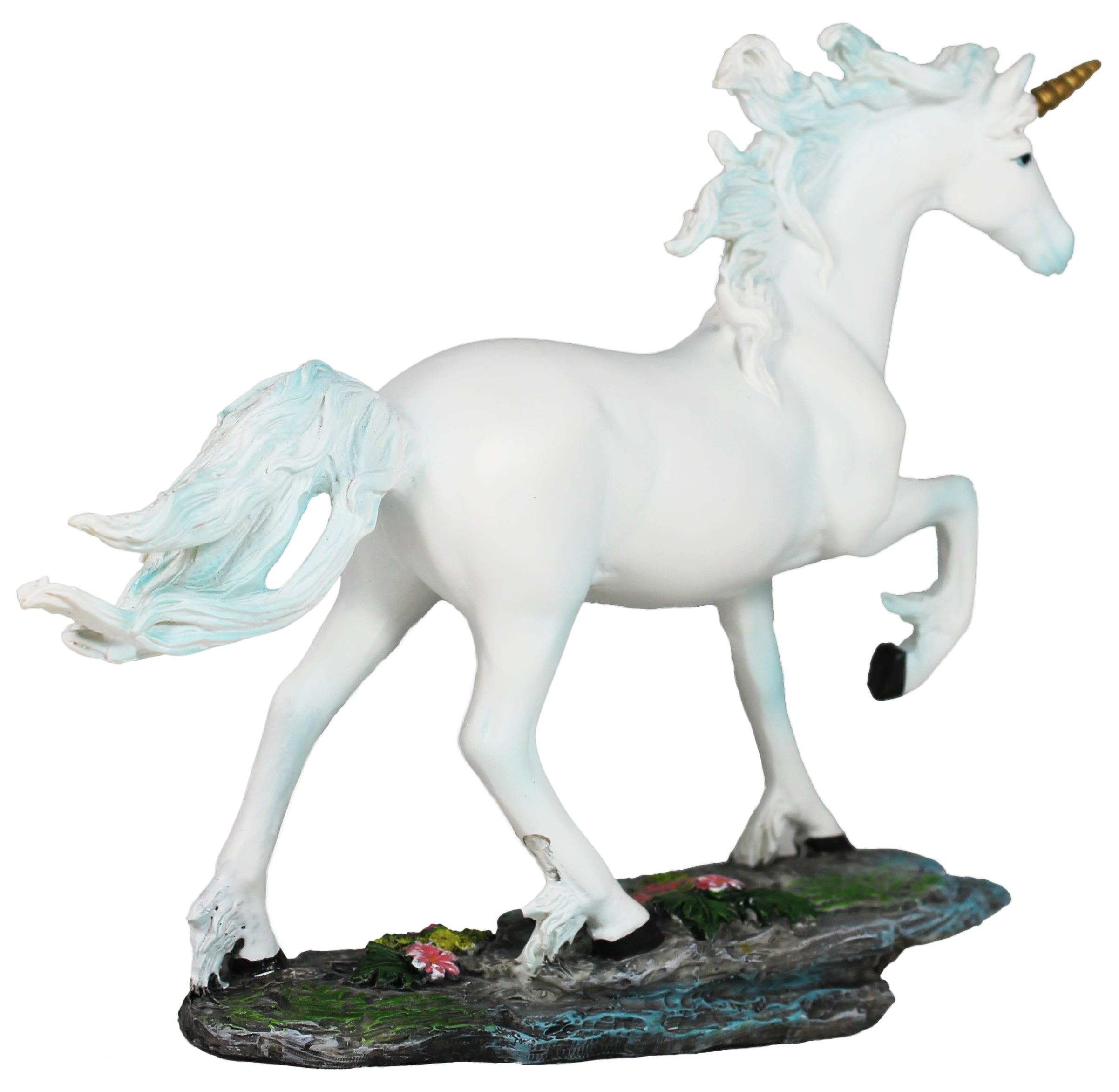 Dekofigur Einhorn Pferd weiß Tierdeko Hengst Stute Dekoration